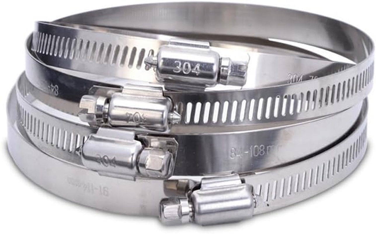 4 Pack 304 Stainless Steel Duct Clamp Worm Gear Adjustable 78Mm-101Mm Hose Clamp,Pipe Clamp Dryer Vent Clamp Thumb Screw Clamps for Plumbing,Mechanical image number 2