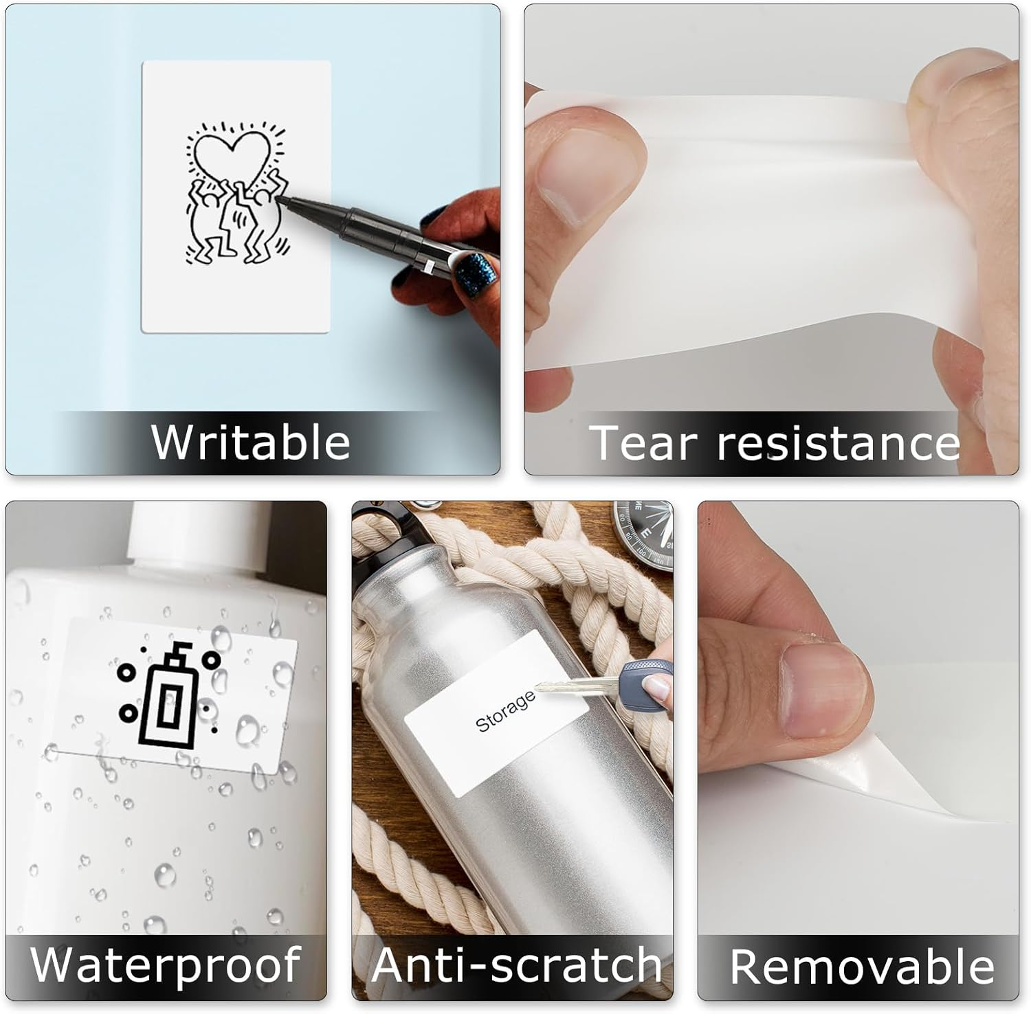 YIKIADA Rectangular White Color Coding Label 2 X 3 Inch Self Adhesive Vinyl Waterproof Writable Removable Sticker Roll for DIY Office School Supplies Inventory Name Price Tag File Paper 500 PCS image number 6