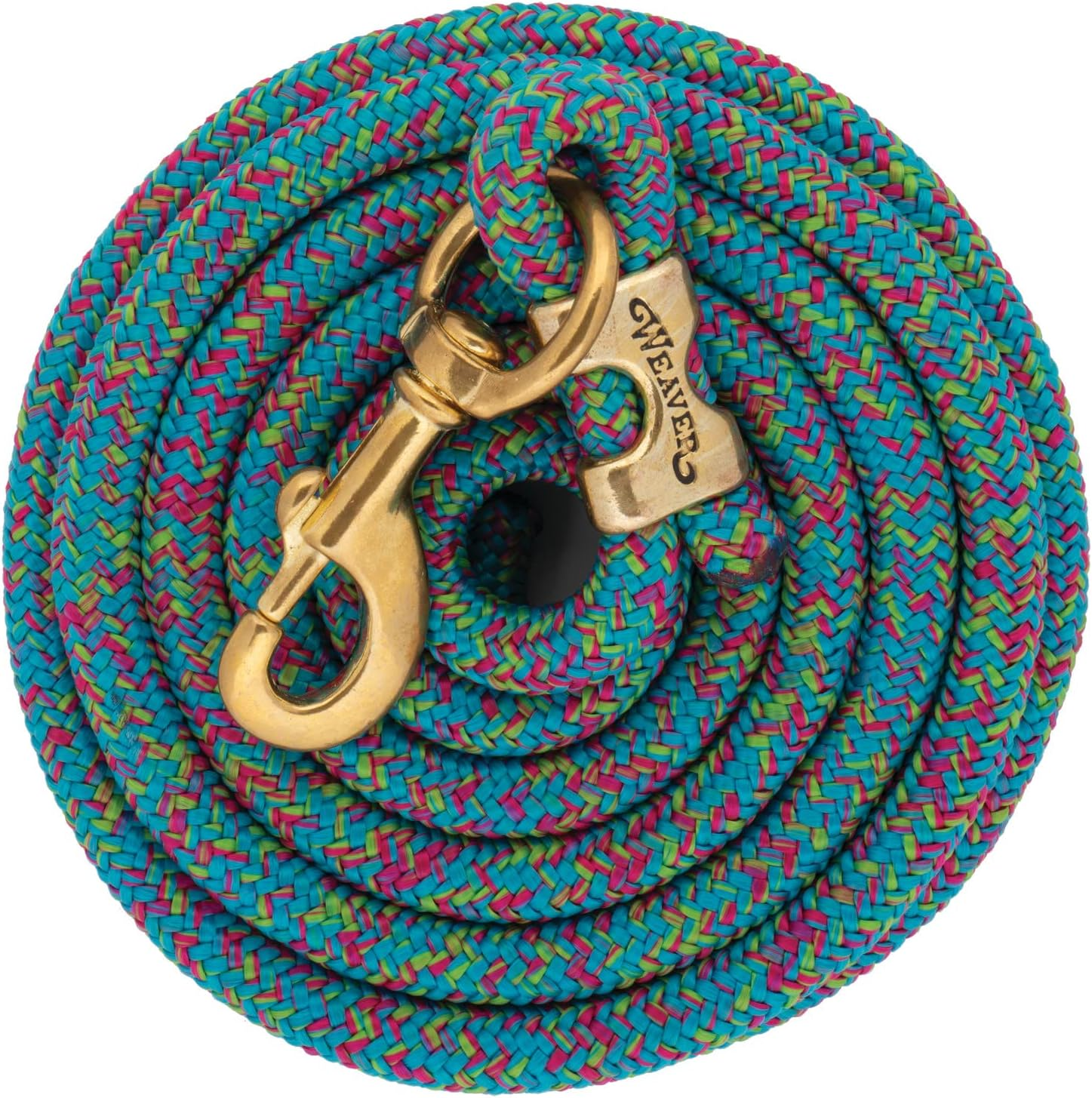 Weaver Leather Poly Lead Rope with Solid Brass 225 Snap, Teal Green