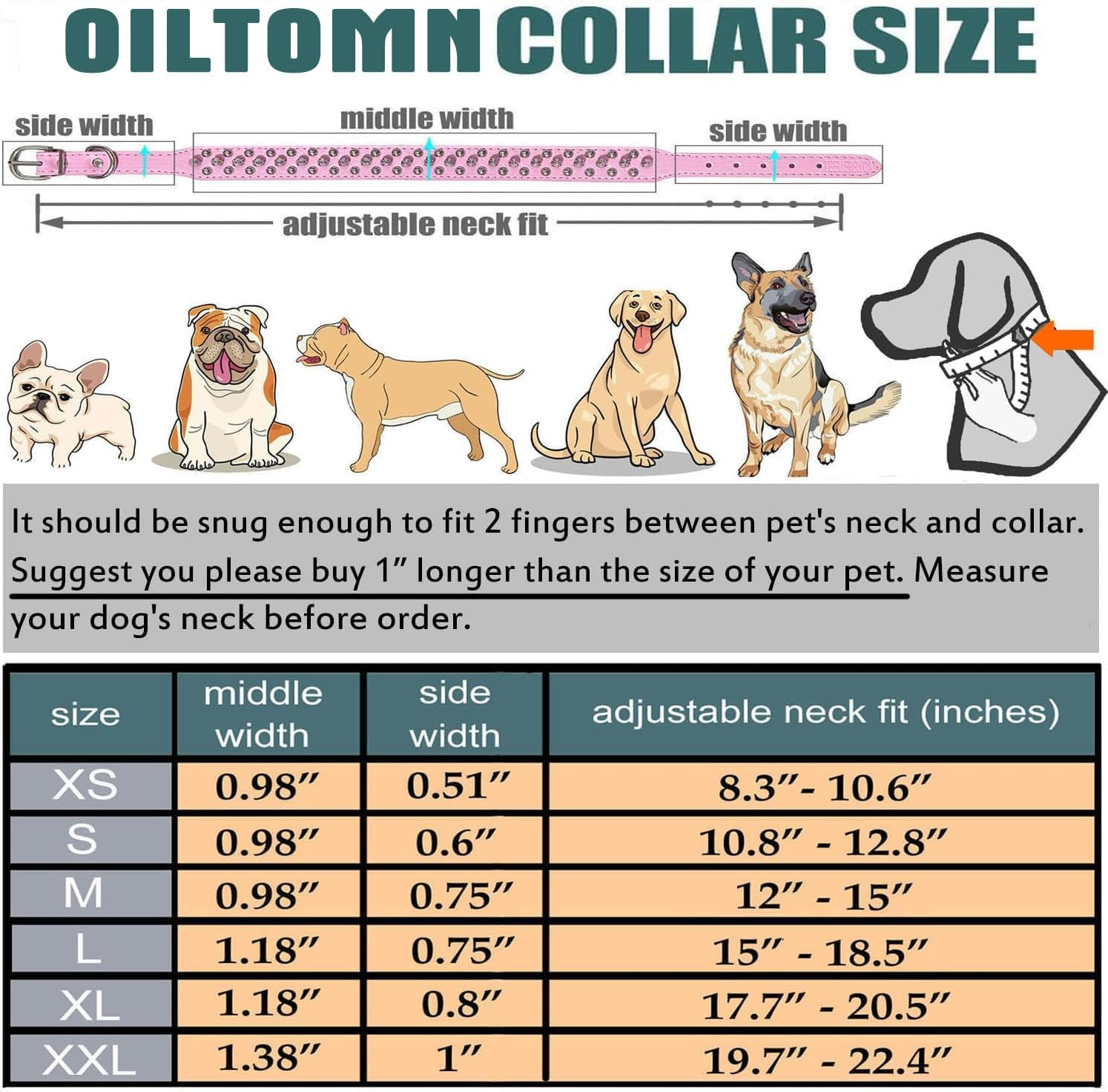 Adjustable Leather Spiked Studded Dog Collars Small Medium Large Pets like Cats/Pit Bull/Bulldog/Pugs/Husky, Pink,【 Neck 12 In】 image number 2