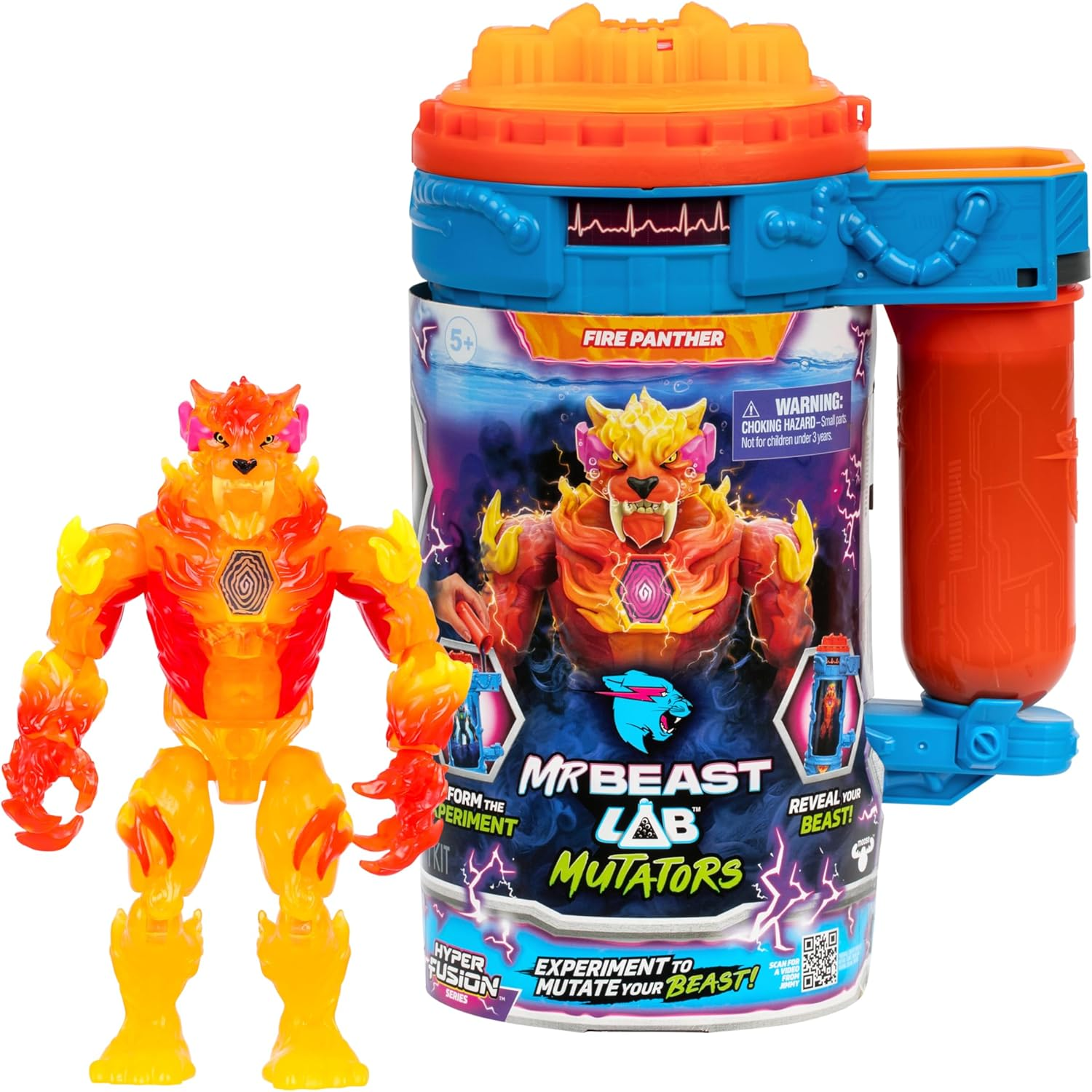 Mrbeast Lab Hyper Fusion Mutators - the Fire Panther, Experiment & Create, Add Mutation Fluid, Press the Fingerprint Scanner & Reveal the Panther, over 20 Points of Articulation, Collect All 3 image number 5