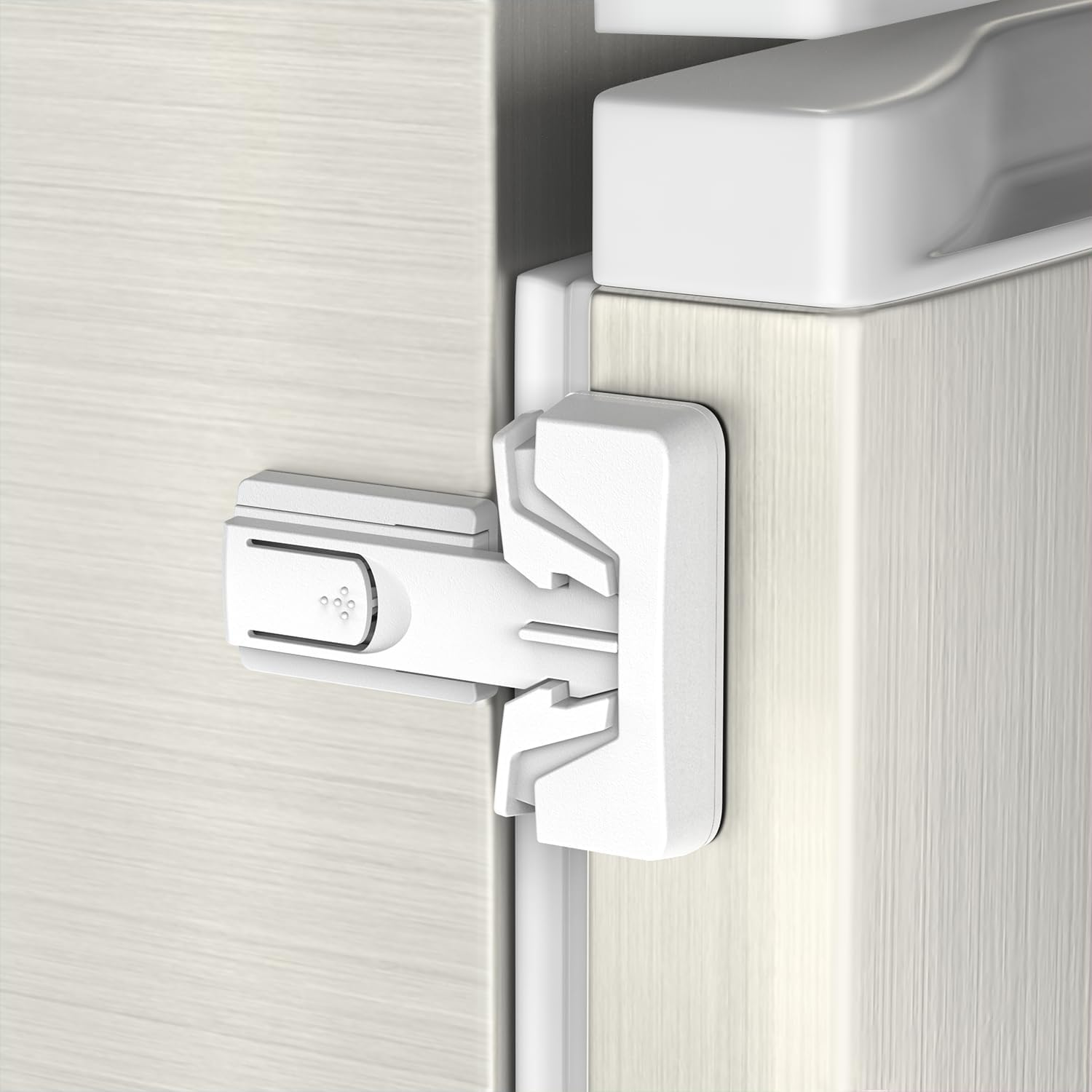 Refrigerator Fridge Freezer Door Lock for Kids and Aging Seals, Child Proof Refrigerator Latch Lock to Keep Door Closed, No Tools Required and Easy Installation image number 2