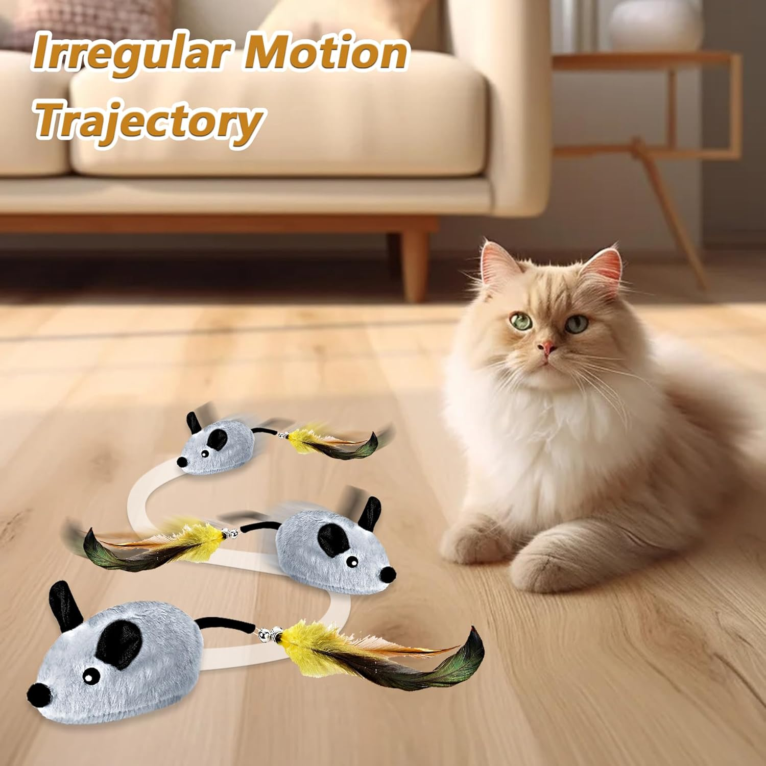 Cat Mouse Toys, Automatic Moving Mouse Toy, Intelligent Cat Mice Toys, Interactive Cat Toys, Mouse Toys for Indoor Cats/Kittens image number 1
