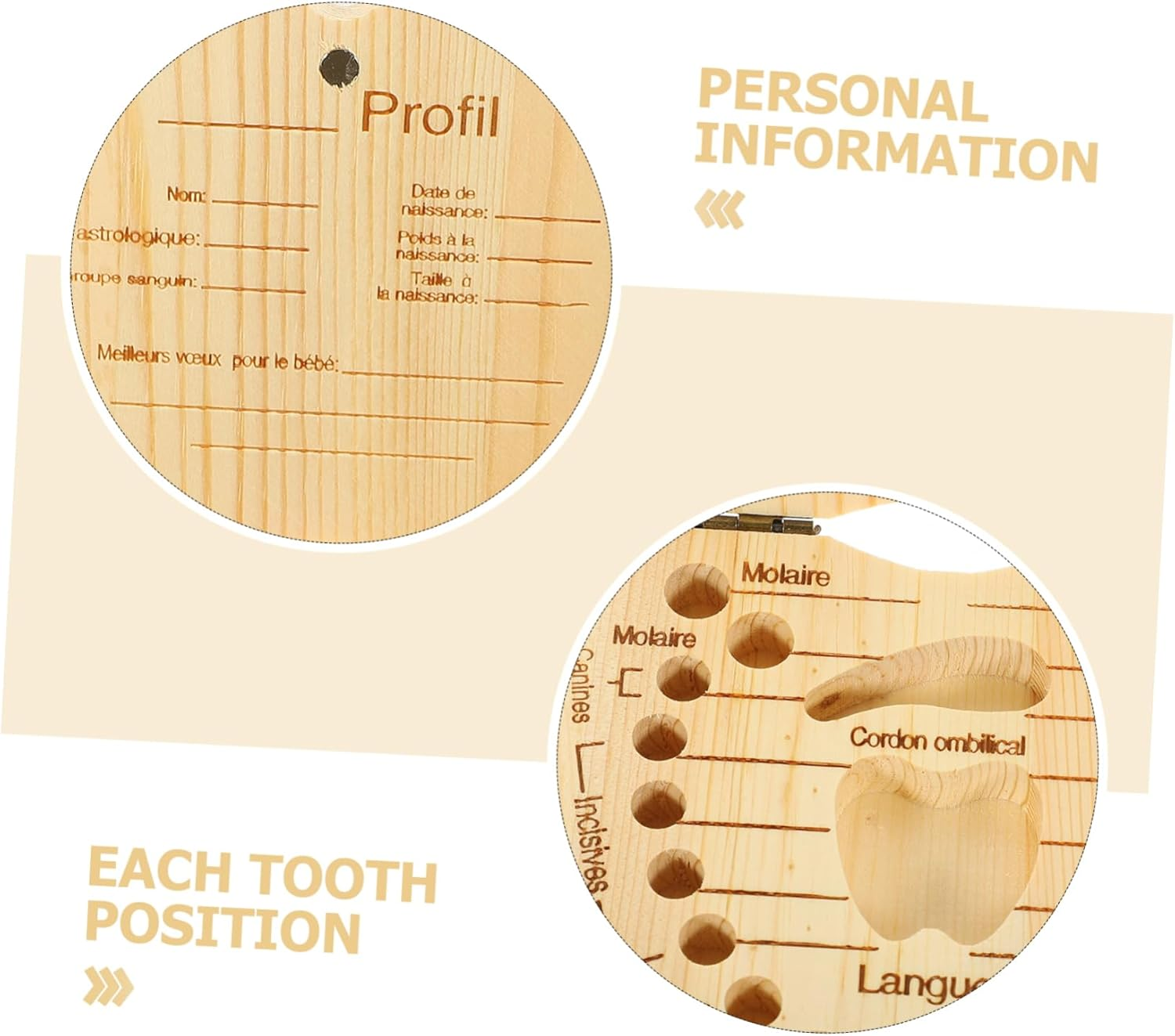 Deciduous Tooth Storage Box Wooden Teeth Keepsake Box for Boys and Girls for Preserving Boy Girl'S Memories image number 2