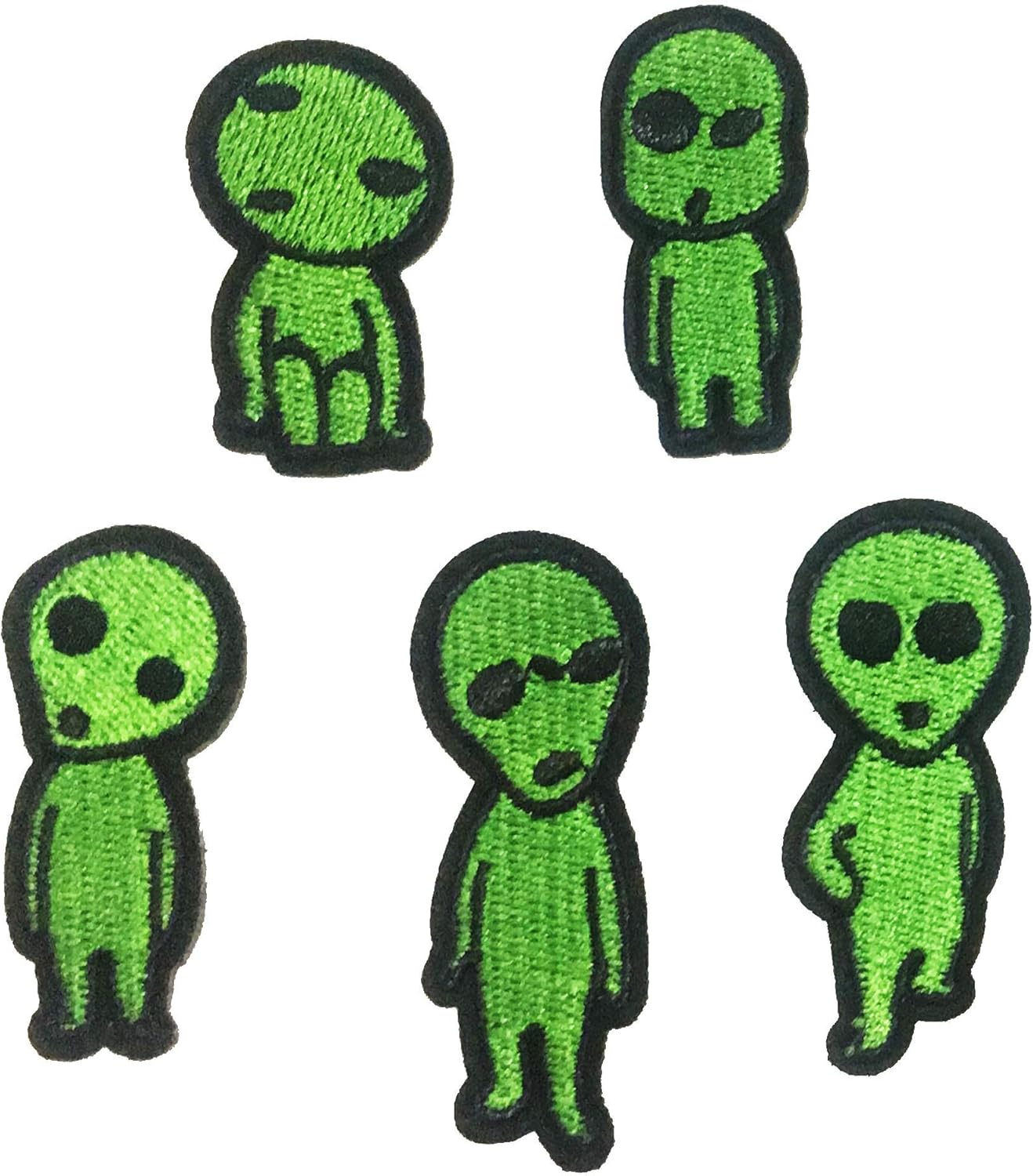U-Sky Sew or Iron on Patches, 3Pcs Cute Alien Head Iron Patches for Kids Clothing, Funny Patches for Jeans, Sew on Applique Patches for Jackets, Iron on Patches for Vest Backpacks Bags Caps