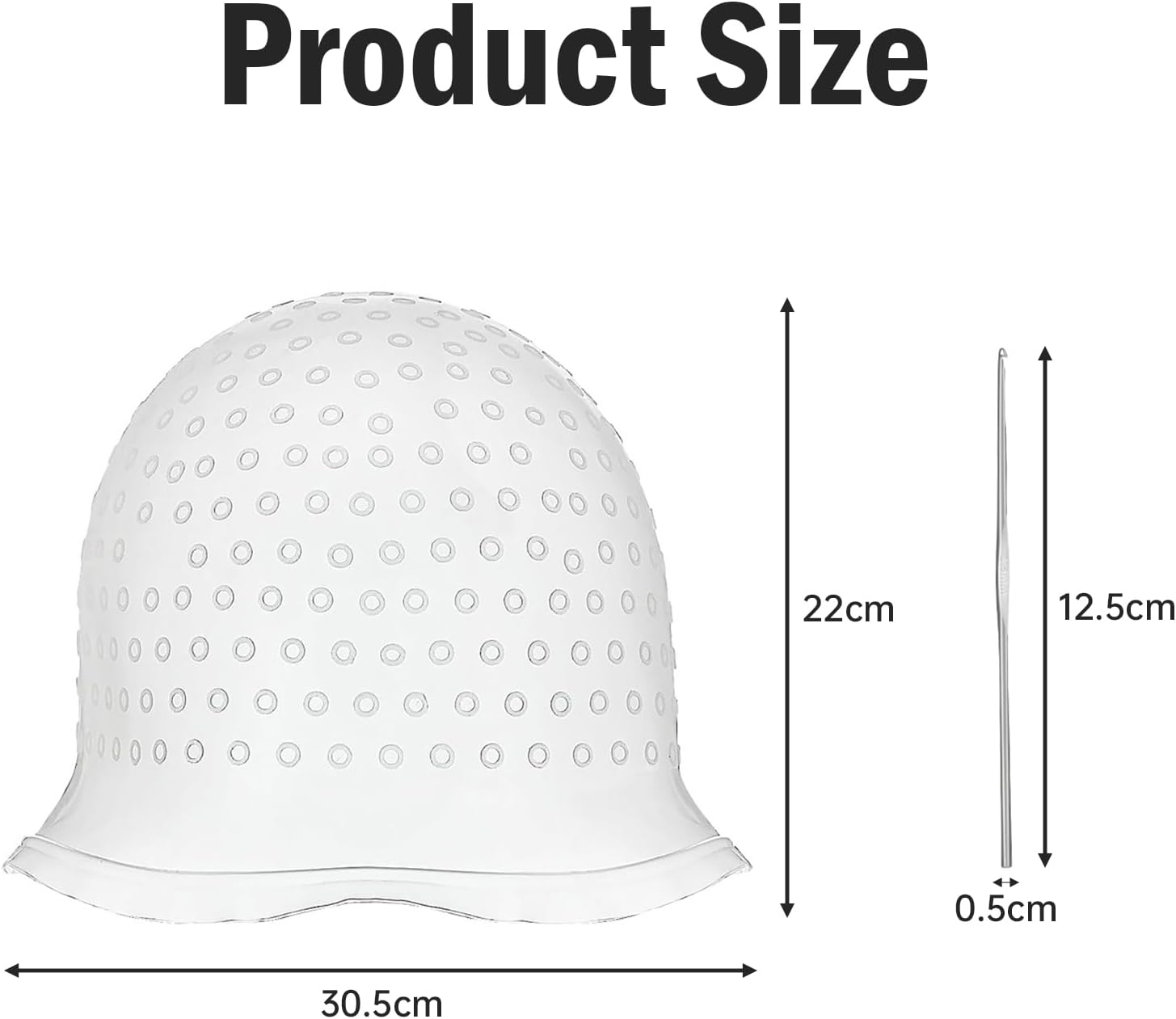 Hair Extension Hood for Strands Colour Highlighting Cap Set with Needle Balayage Set Blonde Strands image number 3