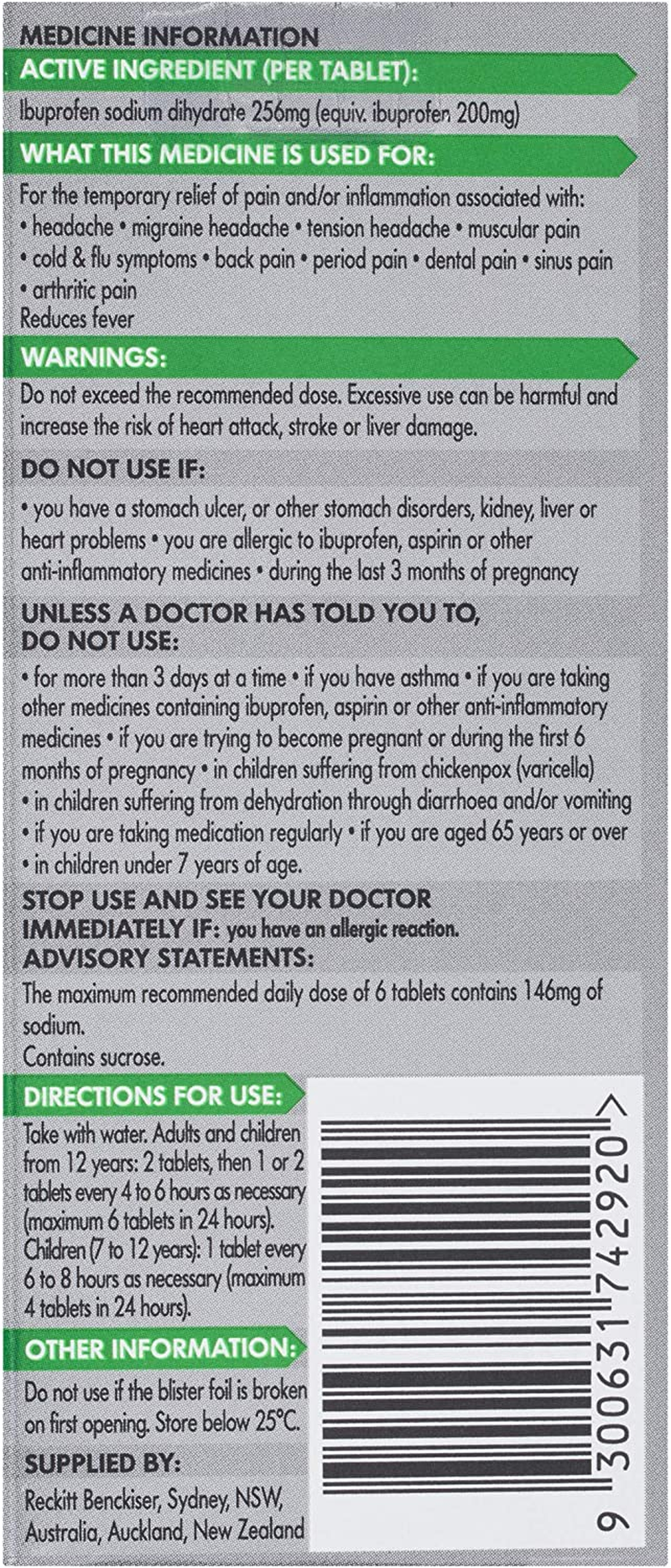 Nurofen Zavance Pain Relief Tablets, White, 24 Count image number 4