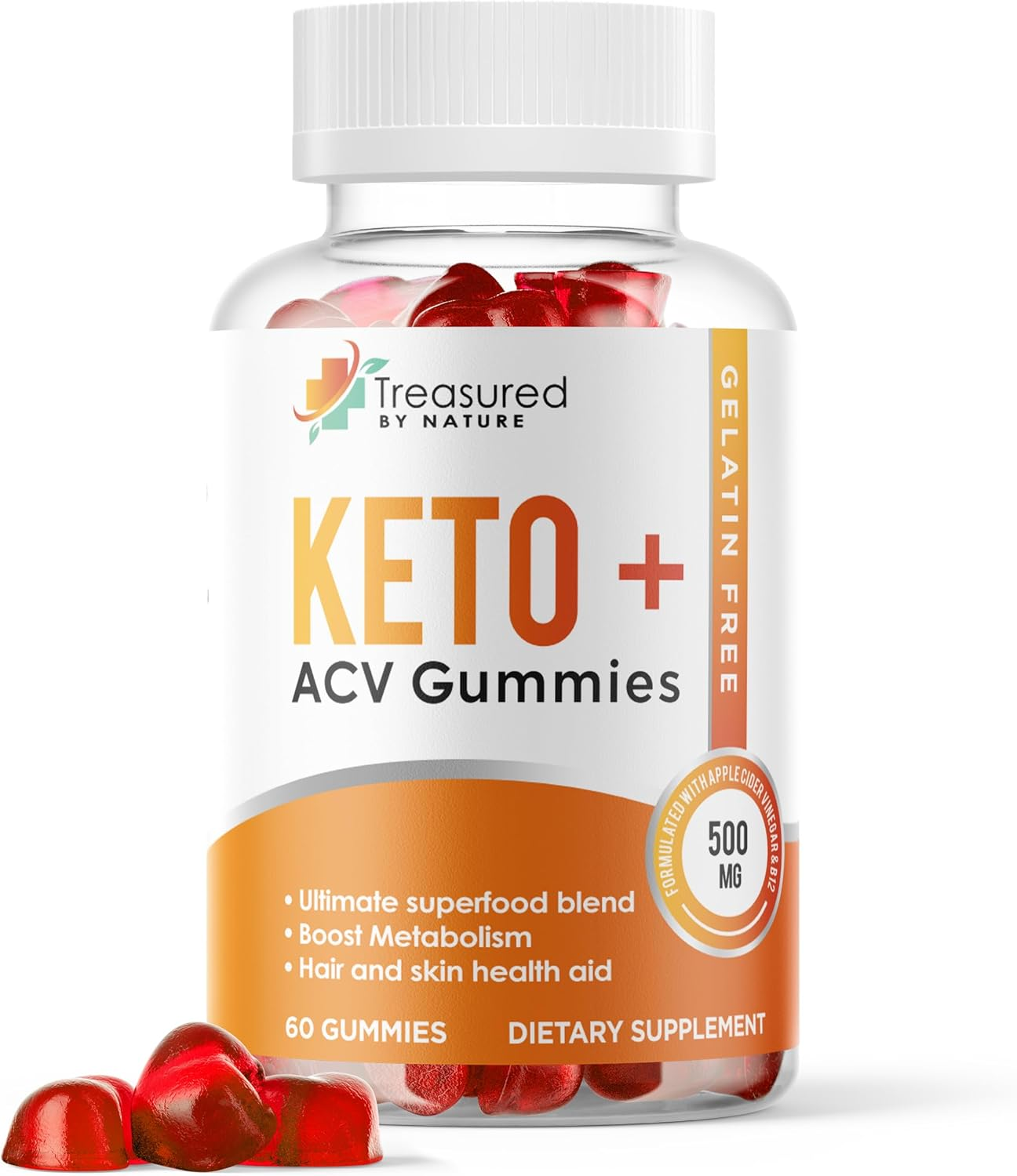Apple Cider Vinegar Gummies, Keto-Friendly Vegan Superfood Supplement for Digestion,Fat Loss Aid, Bloating Relief & Weight Management with Vitamin B6 & B12 for Energy & Metabolism Support for Men & Women