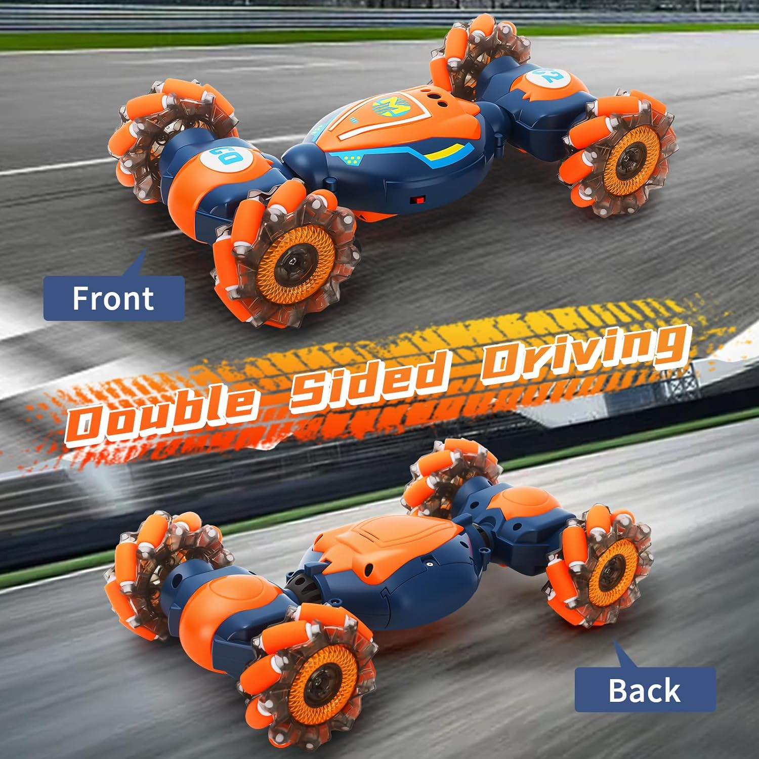 Gesture Sensing RC Stunt Car - 4WD Remote Control Toy Car for Boys, Cool Hand Controlled Twist Car with Lights & Music, Boys Toys Age 6-12, Best Birthday Gifts for 7 9 10 12 Year Old, Toys for Kids