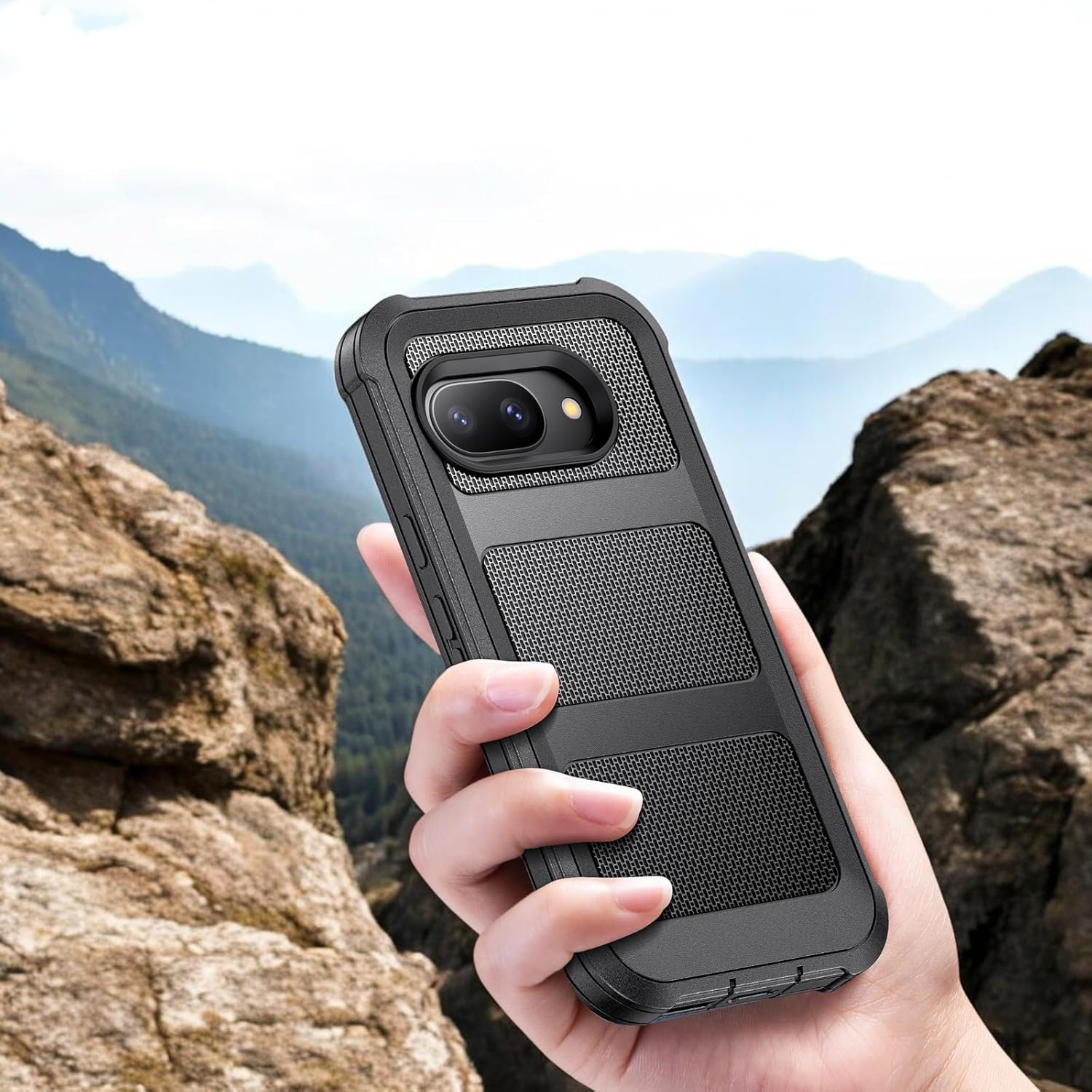 Encased Heavy Duty Case for Google Pixel 9A, (Falcon Series) Full Body Protective Phone Case with Screen Protector (Black) image number 5