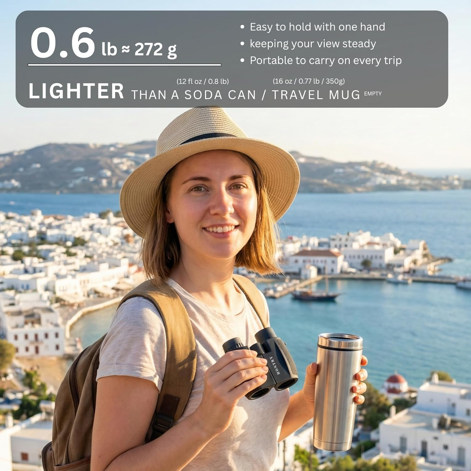 Hontry Binoculars for Adults and Kids, 10X25 Compact Binoculars for Bird Watching, Theater and Concerts, Hunting and Sport Games image number 3