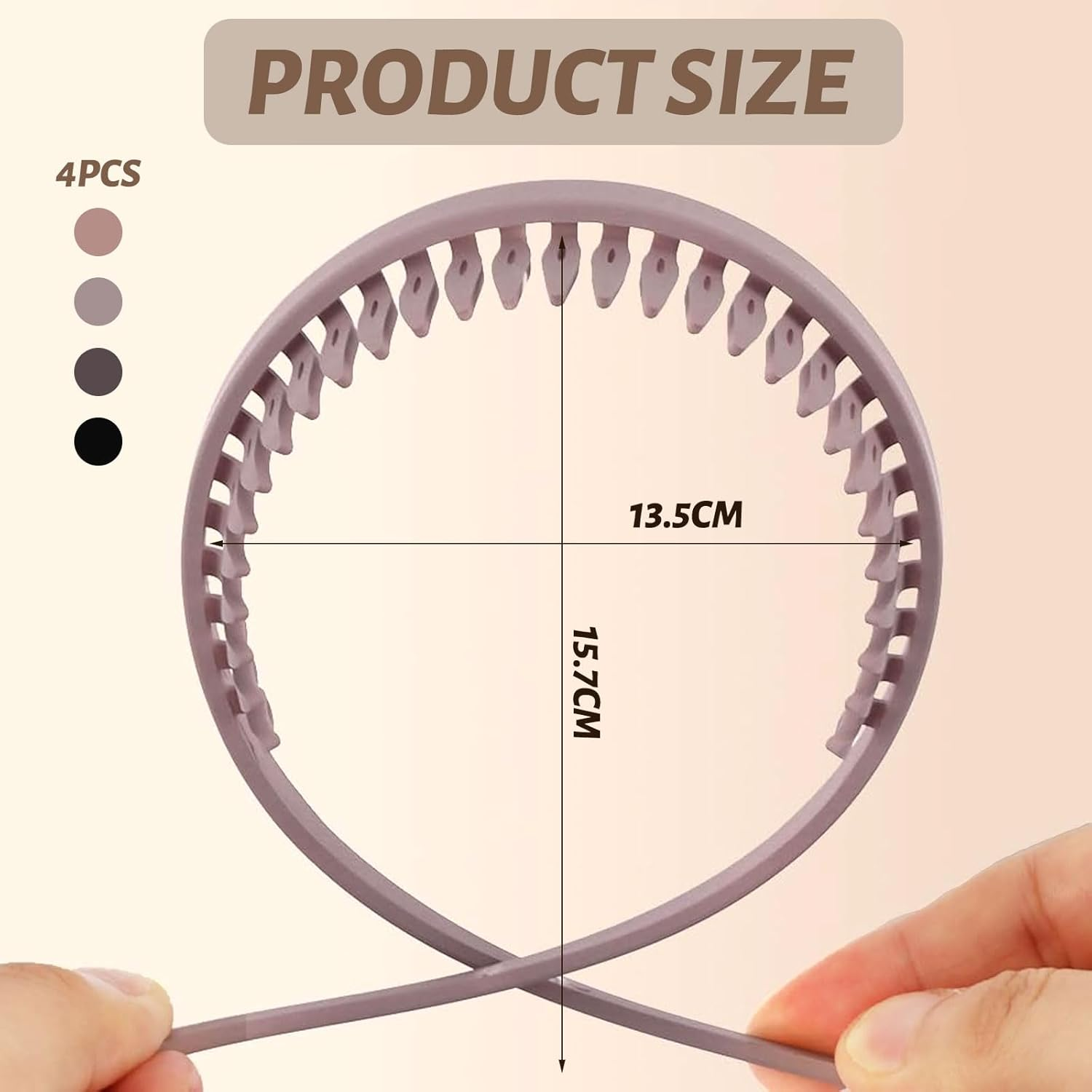 Celblisora 4 Pack Frosted Non-Slip Headbands for Women, for Glasses Wearers,No Pressure,No Headaches,Zigzag Sunglasses Hairband Made of Plastic with Teeth,Hair Accessories image number 2