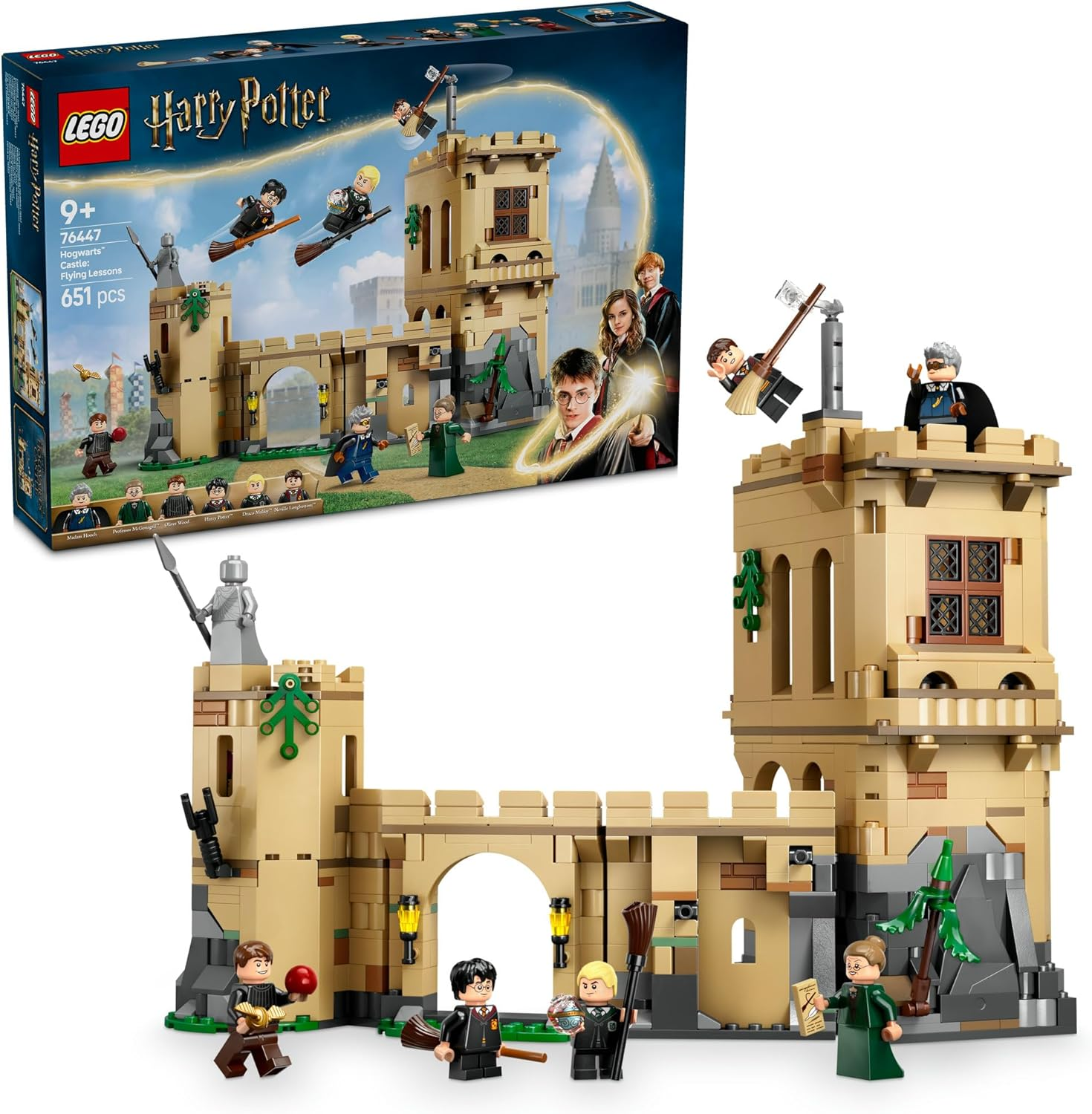 LEGO Harry Potter Hogwarts Castle: Flying Lessons Toy for 9+ Year Old Boys & Girls, Building Construction Set with 6 Collectible Minifigures Incl. Draco Malfoy, Kids Toy for Wizarding World Fans 76447 image number 5