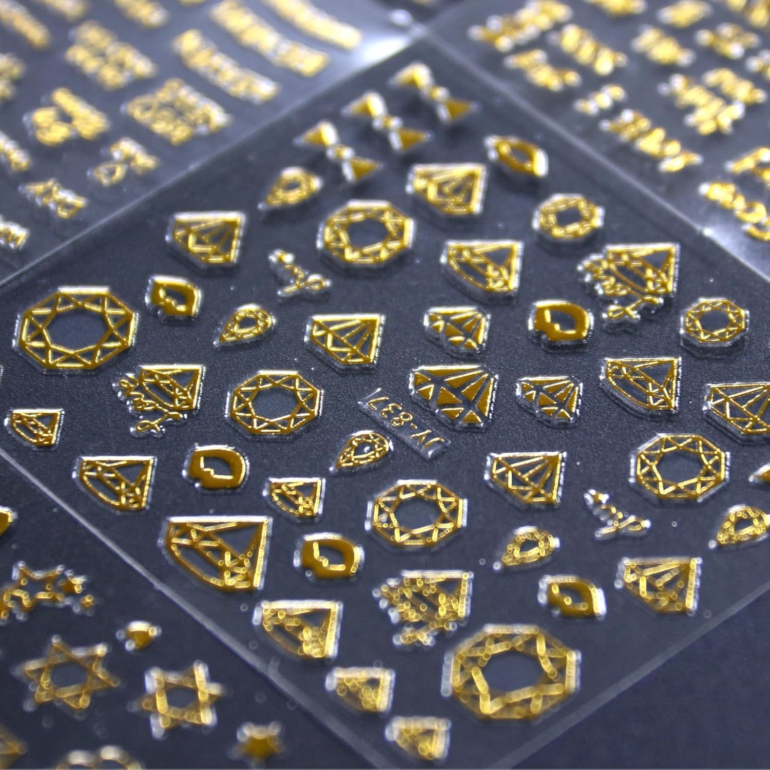 30 Sheets 3D Gold Nail Stickers - Self-Adhesive Star/Diamond/Leaf Decals for Acrylic Nails, Women&rsquo;S Nail Art Supplies