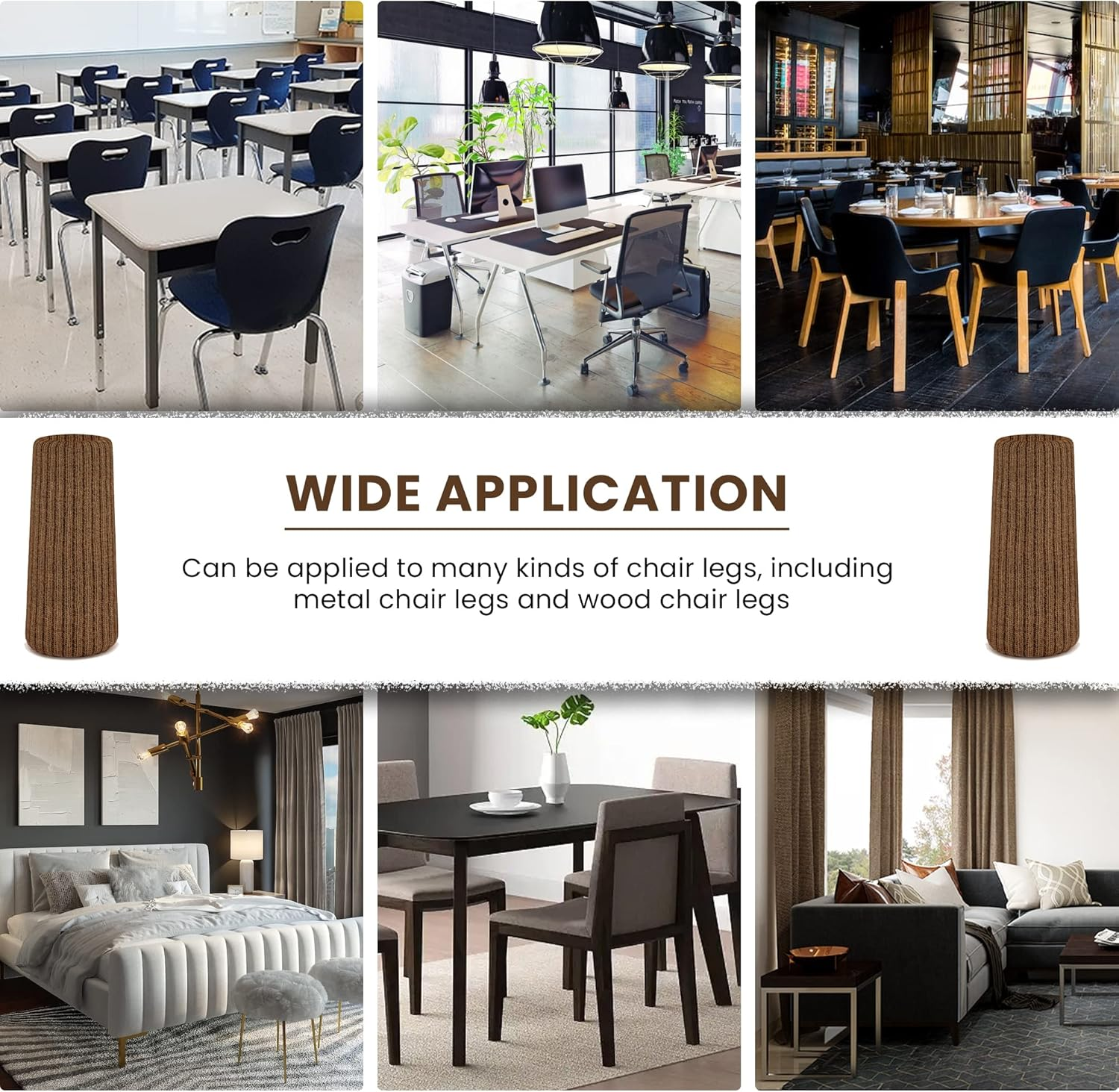 32 Pcs Brown Premium Chair Leg Socks Protectors for Hardwood Floors - Do Not Easily Fall off - Very Easy to Put on - Fits All Leg Shapes - High Elastic Bar Stool Leg Covers - Furniture Pads image number 2