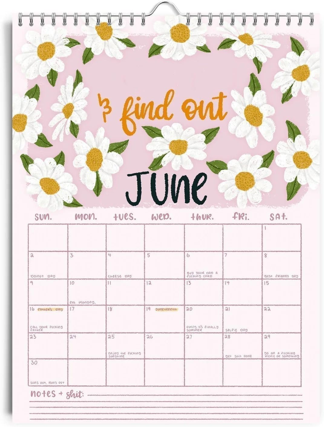 FOTN Here We Go Again 2025 Calendar, Calendar 2025 Planner, Fun Hanging Month Hanging Calendar, Match Your Witty Personality, Novelty Planning Wall Calendar Note Pads for Home Office, White image number 3