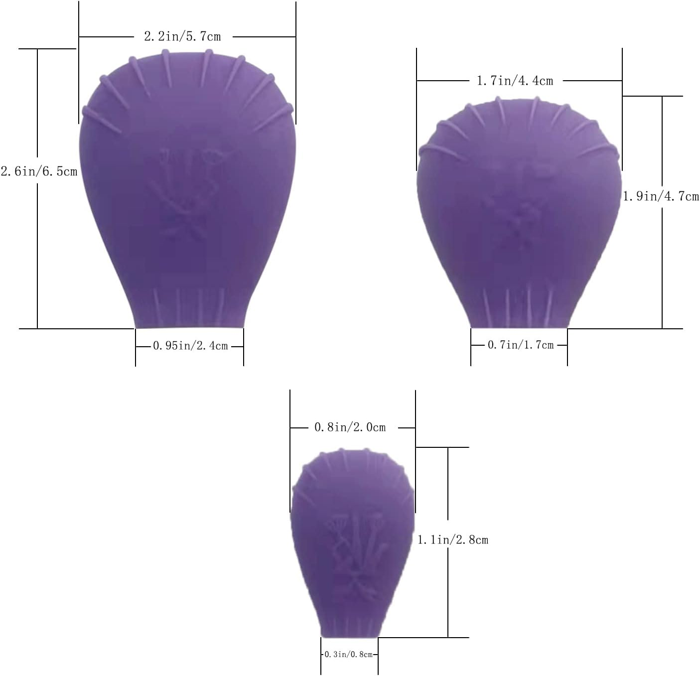 LORMAY 4 Pcs Silicone Makeup Brush Covers, Brush Bubbles for Protecting Bristles from Getting Crushed and Keeping Cosmetic Bag Clean, Purple image number 5