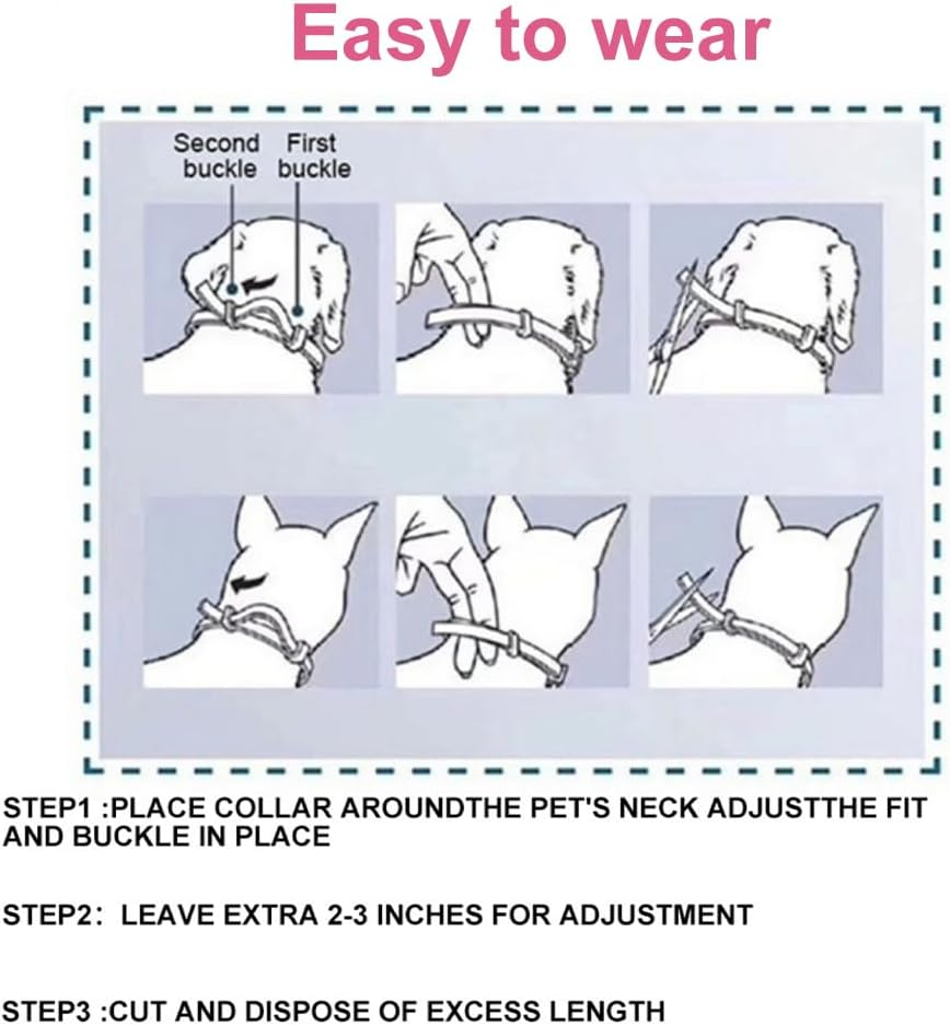 Flea Protection Collar for Dogs, Tick Protection for Dogs, Tick Collar for Cats, Flea Collar for Cats, Tick Collar, Flea Collar against Ticks, Fleas, Waterproof and Adjustable, with Comb image number 4