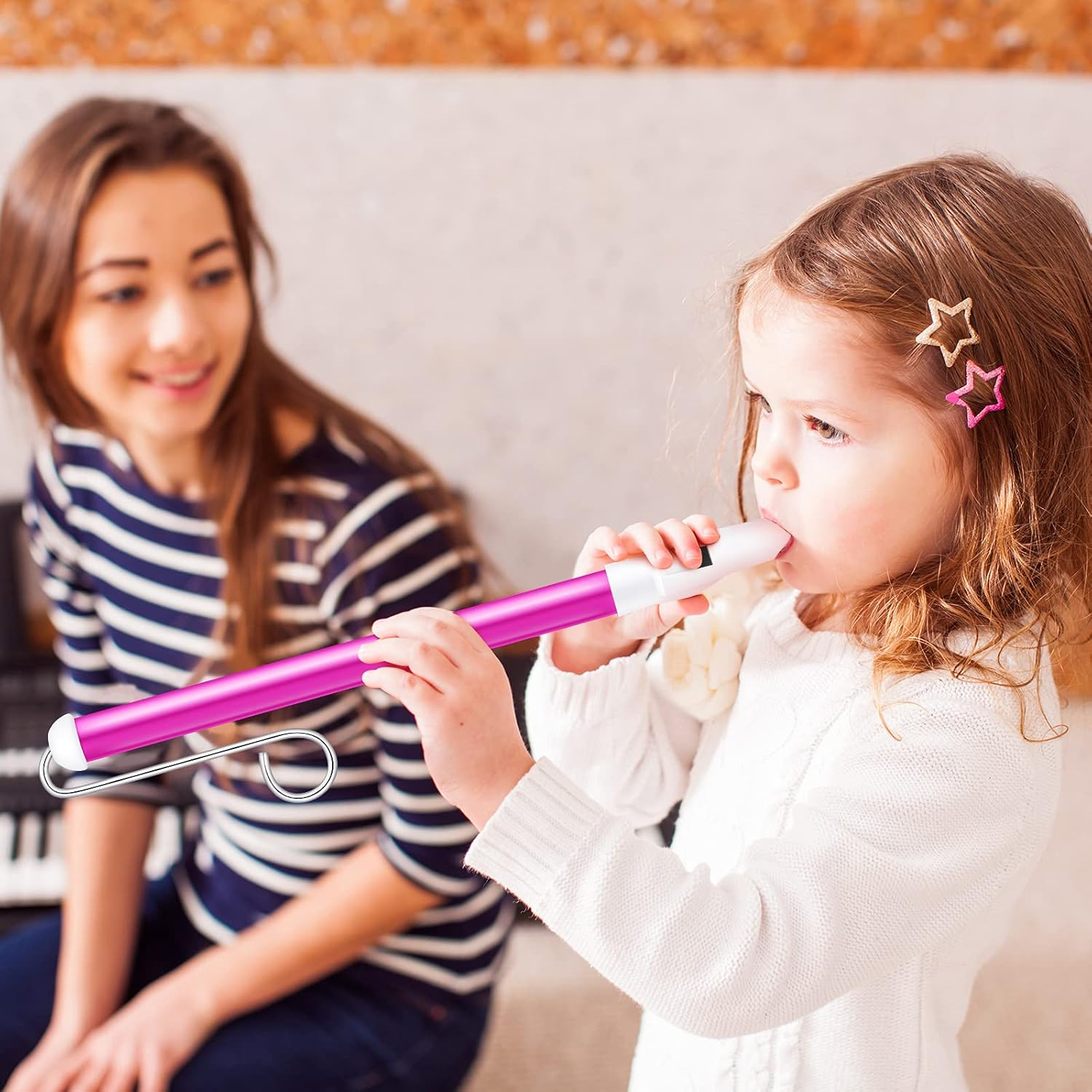 Lukmaa 2 Pieces Slide Whistle Toy Slide Whistle Musical Instrument Toy Whistle Sliding for Parent-Child Games, Blue and Purple image number 3