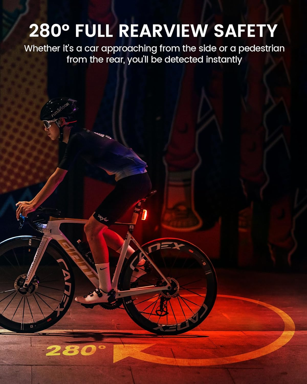 RAVEMEN TR150 Bike Tail Light with 3 Kinds of Install Ways,150 Lumens Rechargeable Bicycle Rear Safety Light for Daytime/Night Riding image number 6