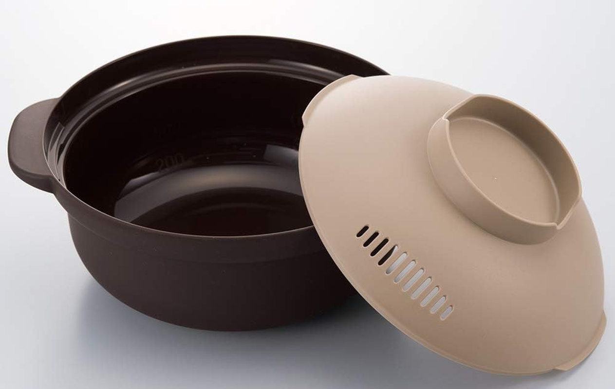 MI Creations KB-700 Microwave Cooking Pot, Brown, 3.1 Gal (1.5 L), Made in Japan