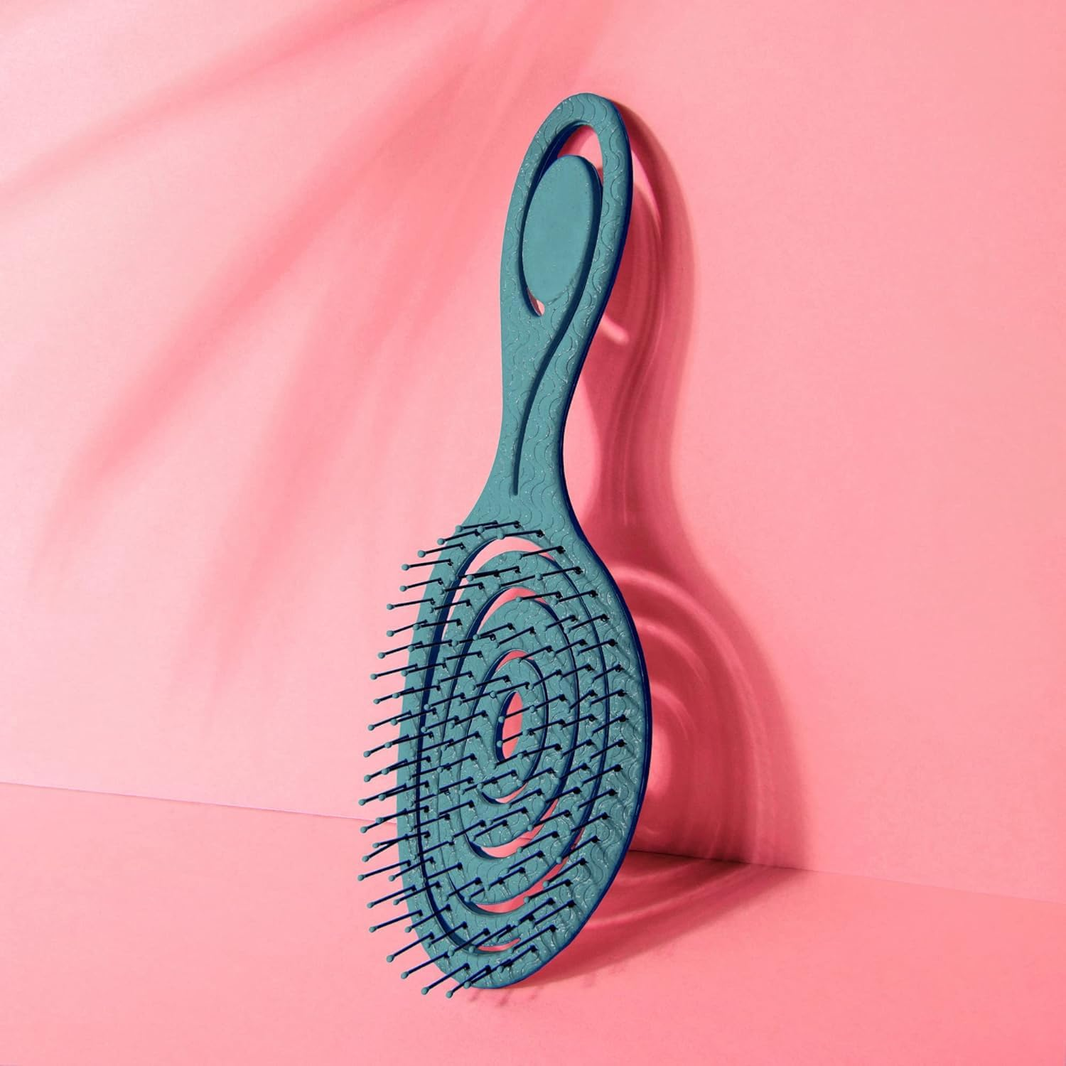 ETHEL Organic Hair Brush without Pulling for Women, Men & Children - Detangling Brush Also for Curls & Long Hair - Unique Professional Detangler Brush with Spiral Spring (Teal) image number 3