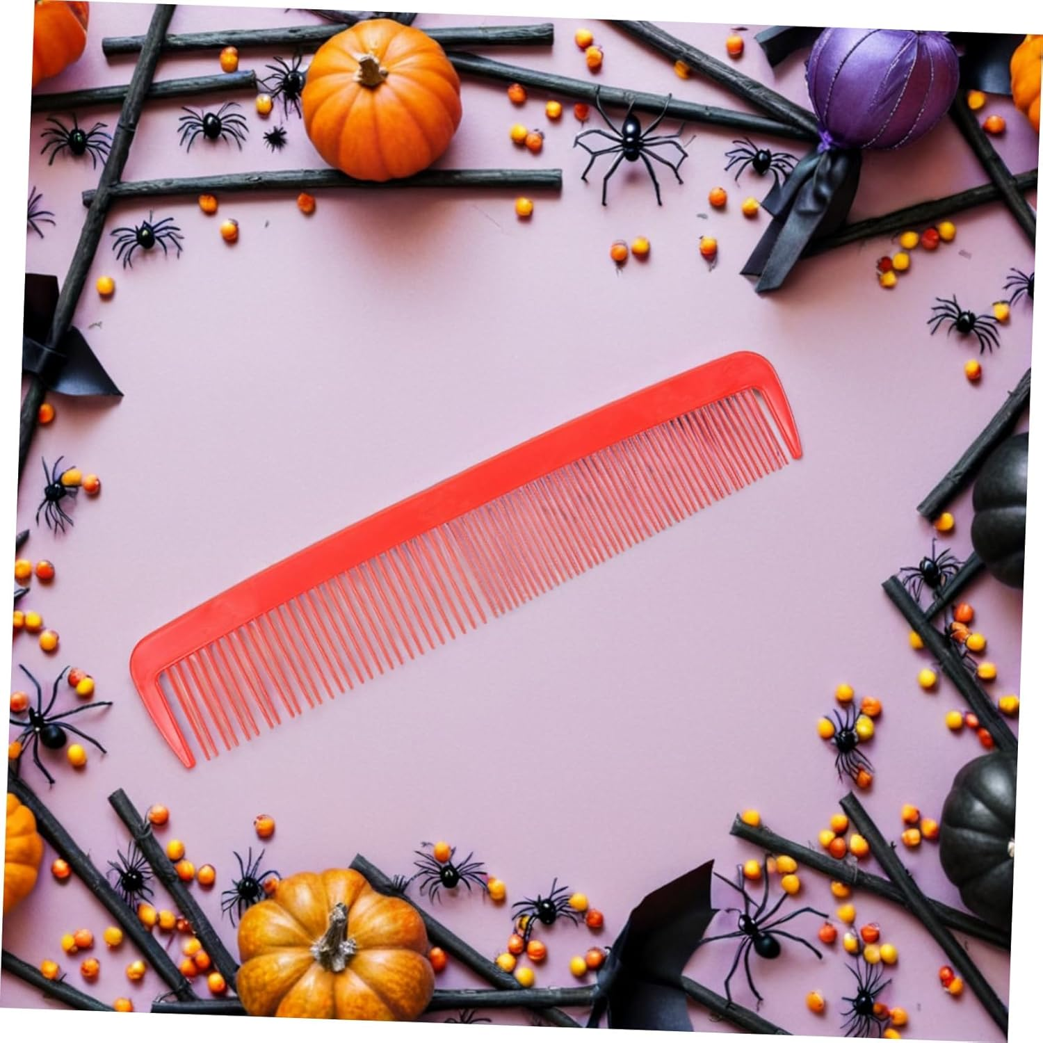 Vaguelly Giant Red Oversized Comb Prop for Halloween Carnival Party Funny Comedy Costume Accessory Prank Novelty Styling Hair Comb for Dress up and Photo Favor - Red image number 5