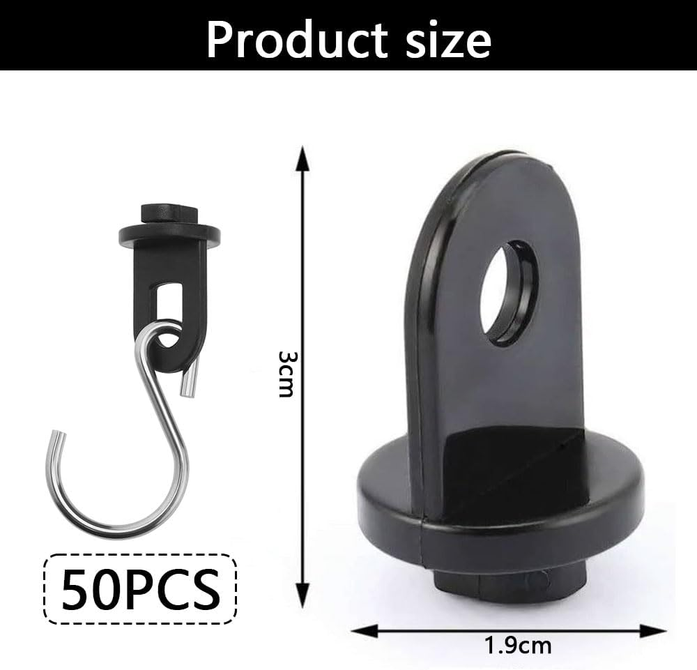50-Pack Greenhouse Hooks and Twist Clips with S-Shaped Hangers &ndash; for Outdoor Garden, Netting, Shading, and Hanging Pots &ndash; Durable Plastic & Stainless Steel Fixing Clamps image number 2