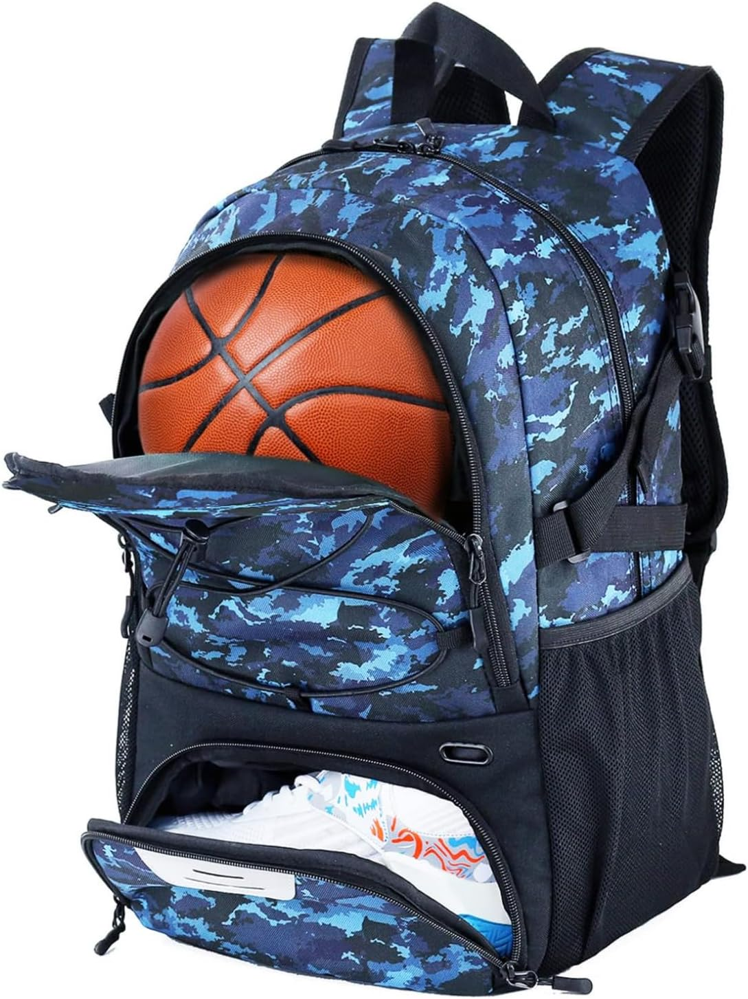 Basketball Backpack Large Sports Bag with Separate Ball Holder & Shoes Compartment, Best for Basketball, Soccer, Volleyball, Swim, Gym, Travel