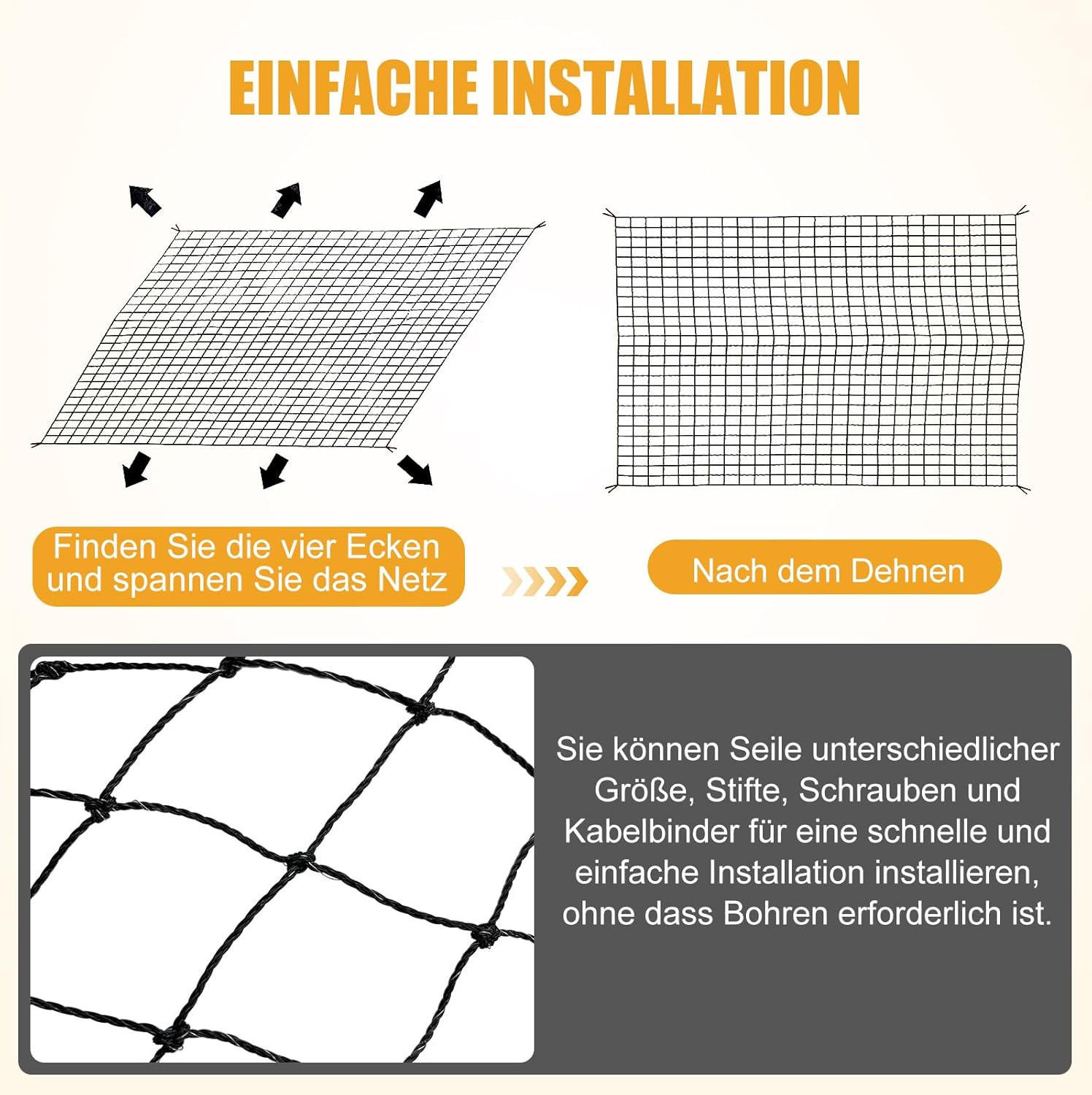 Imeshbean Cat Net for Balcony, 4 X 3 M Cat Net, Wire Reinforced Safety Net, Balcony Net with Mounting Rope and Accessories, Cat Protective Net, Bird Protection Net for Windows, Patio, Garden (4 X 3 M)