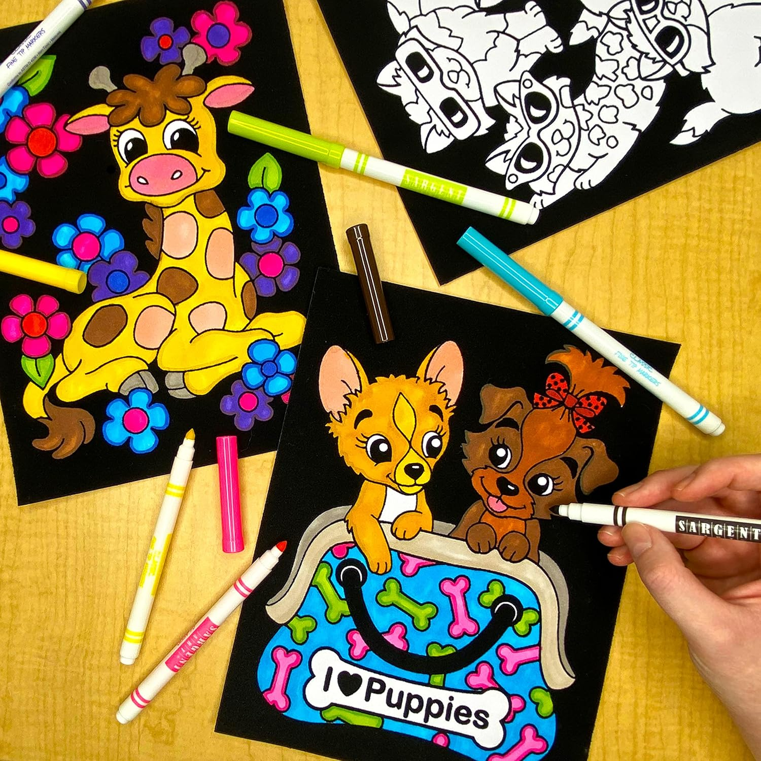 Stuff2Color Super Pack of 18 Fuzzy Coloring Posters (Cute Animals Edition) (1 Pack) image number 5