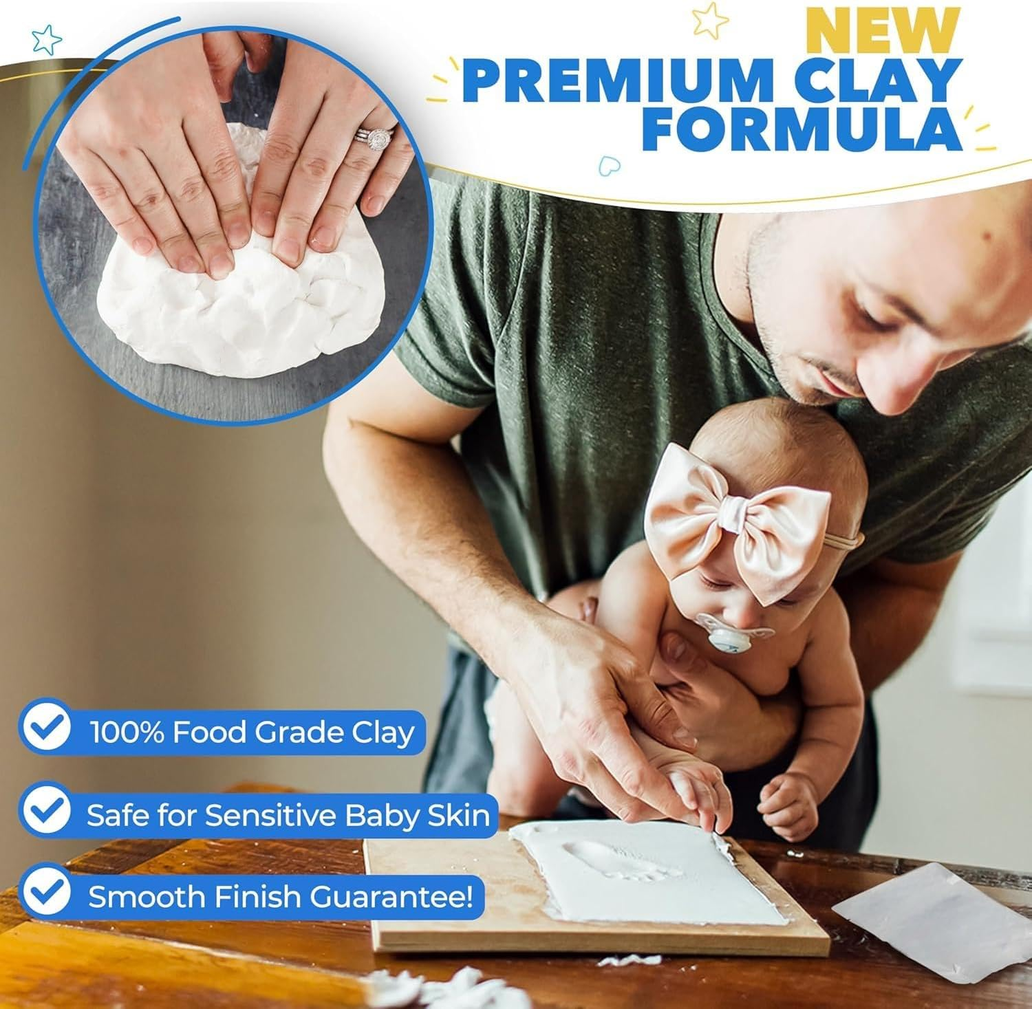 Footprint & Handprint Keepsake Frame, Baby Memory Display, Nursery Decor, Baby Registry Must-Have, New Parent Gift image number 5