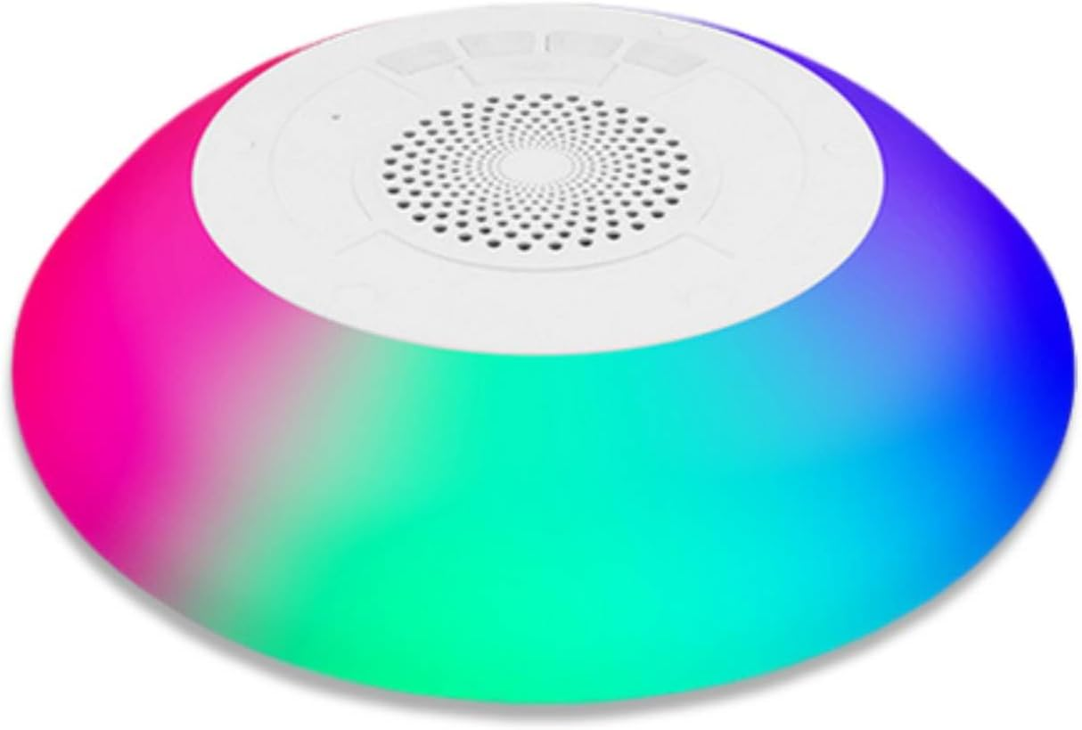 Floating Pool Speakers, Bluetooth Speakers with RGB Colorful Lights, IPX7 Waterproof Hot Tub Bluetooth Speaker Built in Microphone for Home Shower Outdoors Pool Travel image number 6