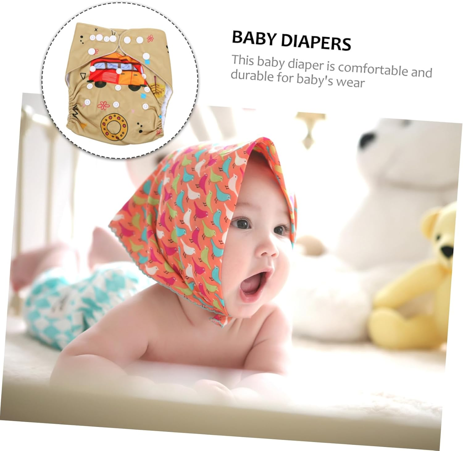 Unisex Diaper Pants Towelling Nappies for Newborns Alternative Born Raised Leak Design image number 4