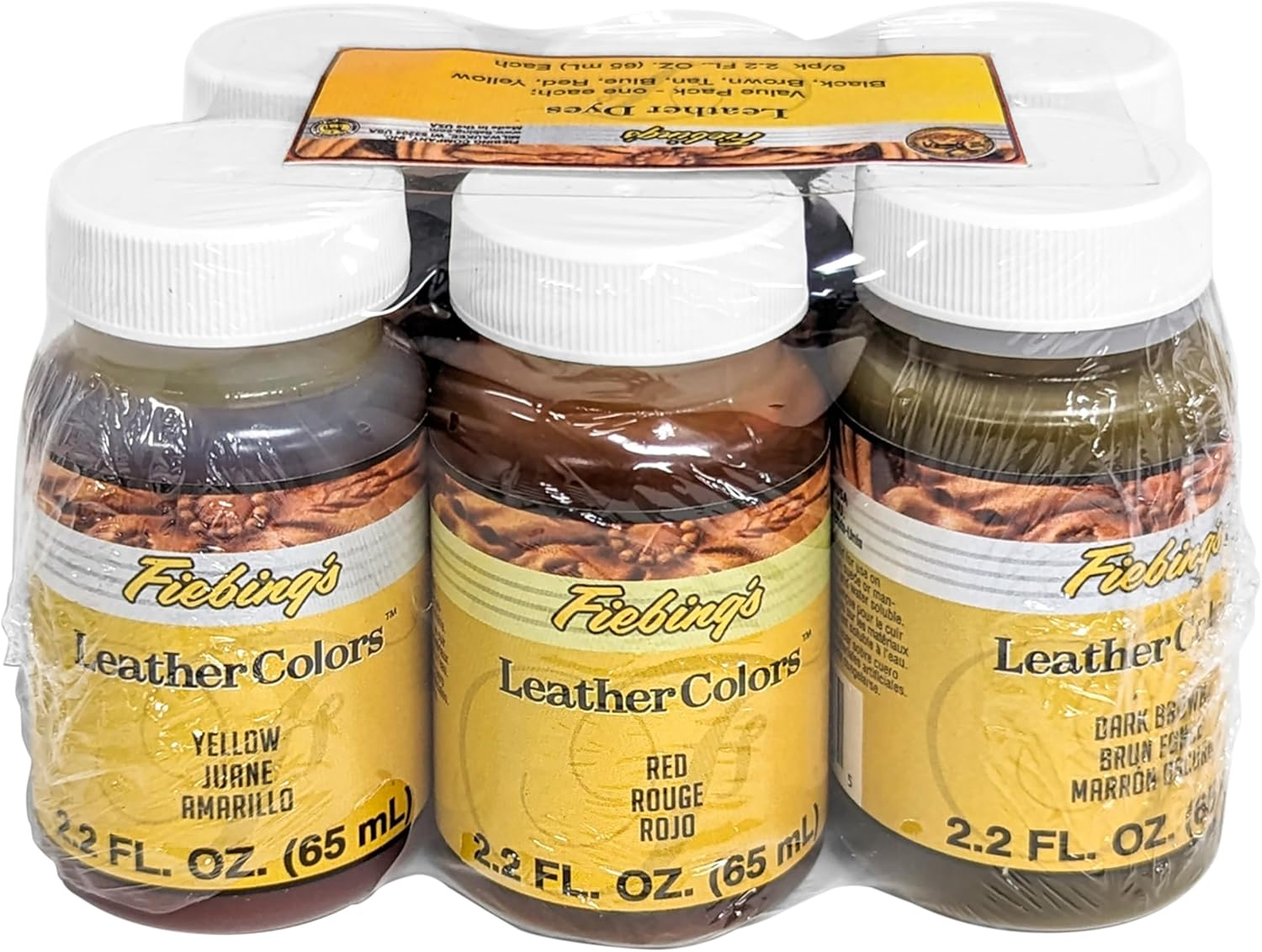 Fiebings Leather Dye 2Oz 6/Pkg-Assorted F2120-06