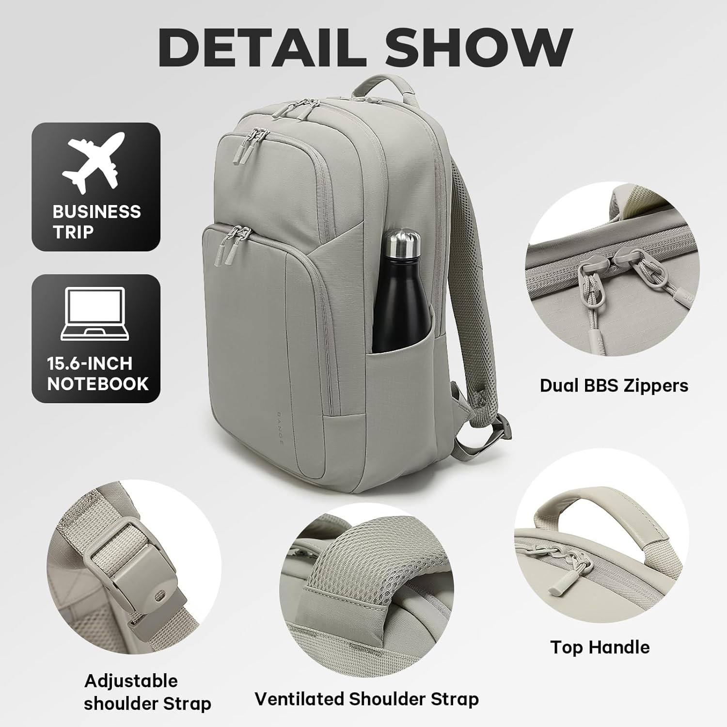 BANGE Casual Daypacks for Men and Women - Black image number 4