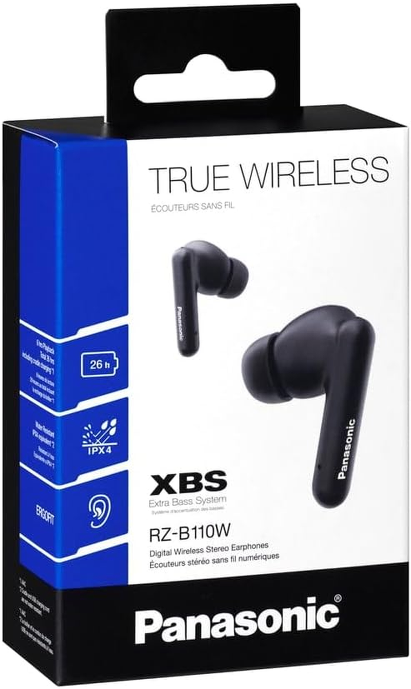 Panasonic B110 True Wireless Bluetooth Earbuds with Built-In Mic, Compact Design and Charging Case (RZ-B110WDE-K) image number 1