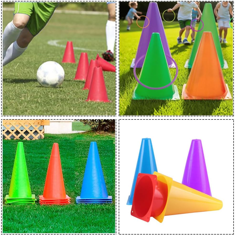 12 Pcs Soccer Cones, 7 Inch Football Training Cones, Cones Sports Training Agility Field Marker Cones, Place Multipurpose Training Cones, Indoor Outdoor Activity Events Games Obstacle Course(5Colors) image number 2