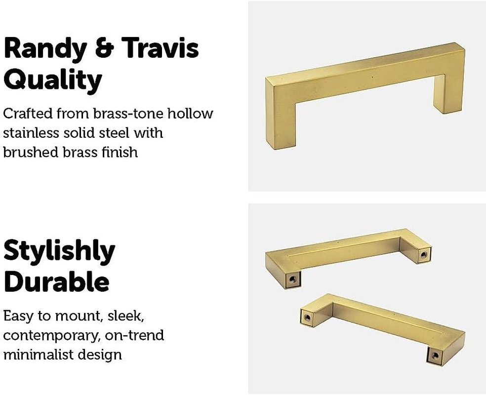 15X Brushed Brass Drawer Pulls Kitchen Cabinet Handles - Gold Finish 96Mm image number 5