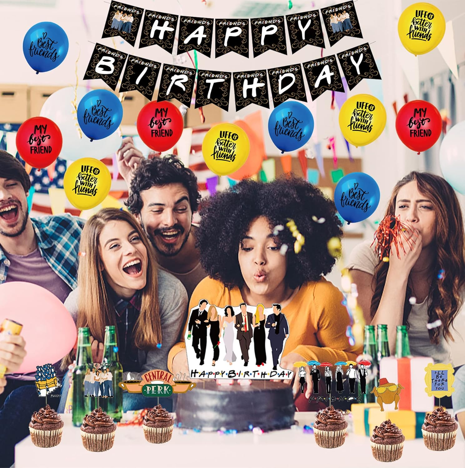 Decoration Birthday Friends Birthday Decoration Friends Balloons Friends Birthday Balloons Friends TV Show Party Decoration Friends Birthday Decoration Friends Birthday Garland Friends Cake Topper image number 4