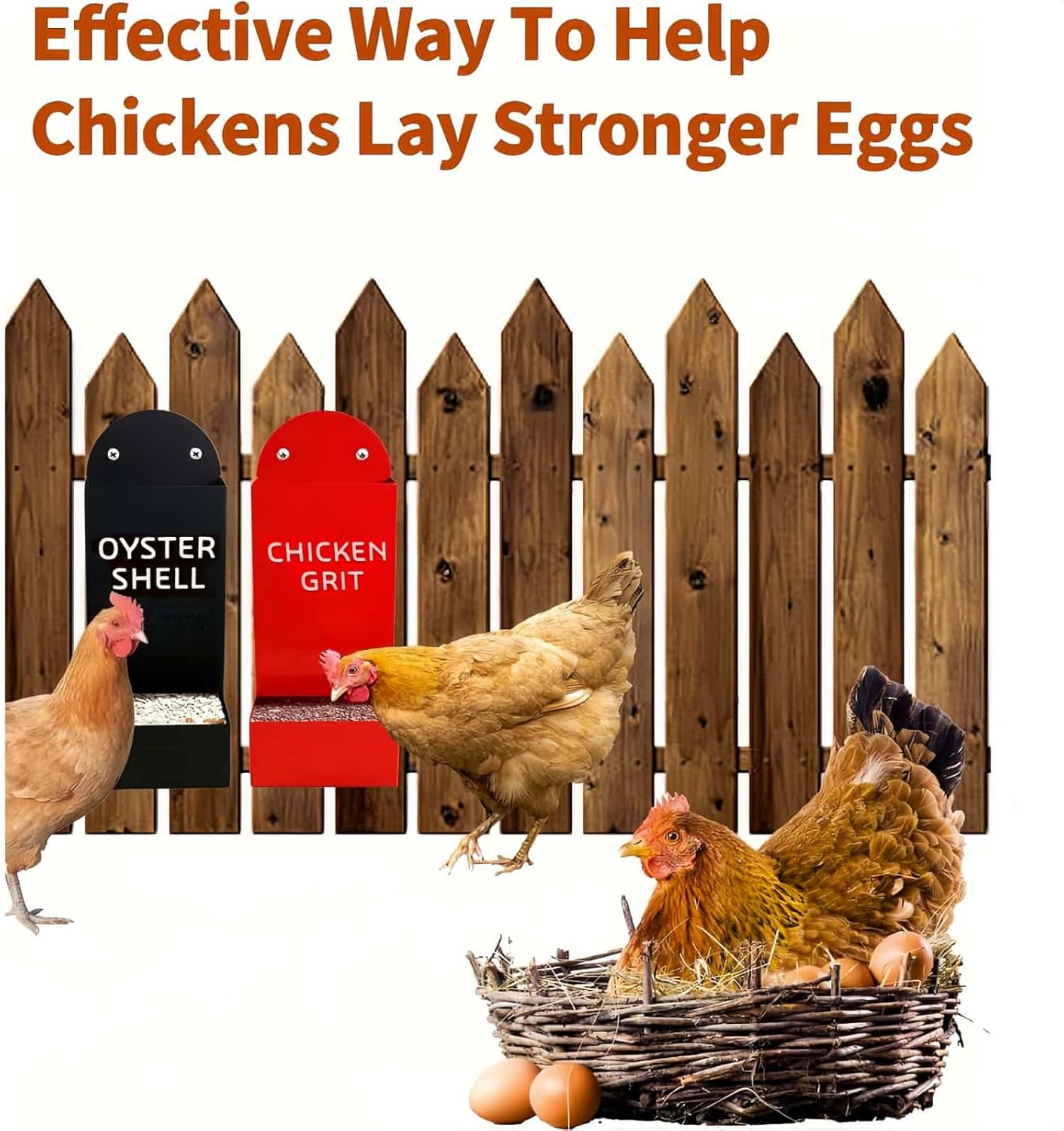 2 Pack Chicken Grit & Oyster Shell Feeder, Hanging Poultry Feeder for Chicken Coop, Hens & Ducks image number 1