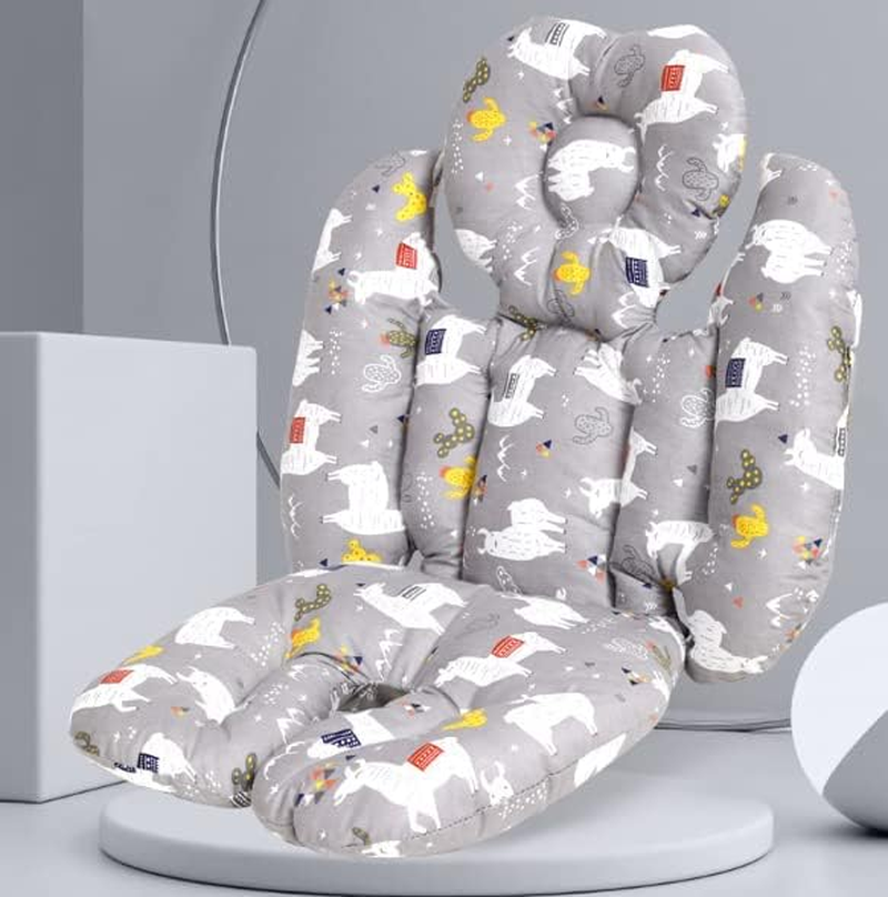 Baby Pushchair Seat Liners Baby Stroller Cushion Pram Liner Universal Stroller Cushion Seat Pad Soft Thicken Stroller Soft Cotton Insert with Mattress Stroller Seat Liner with Head and Body Support