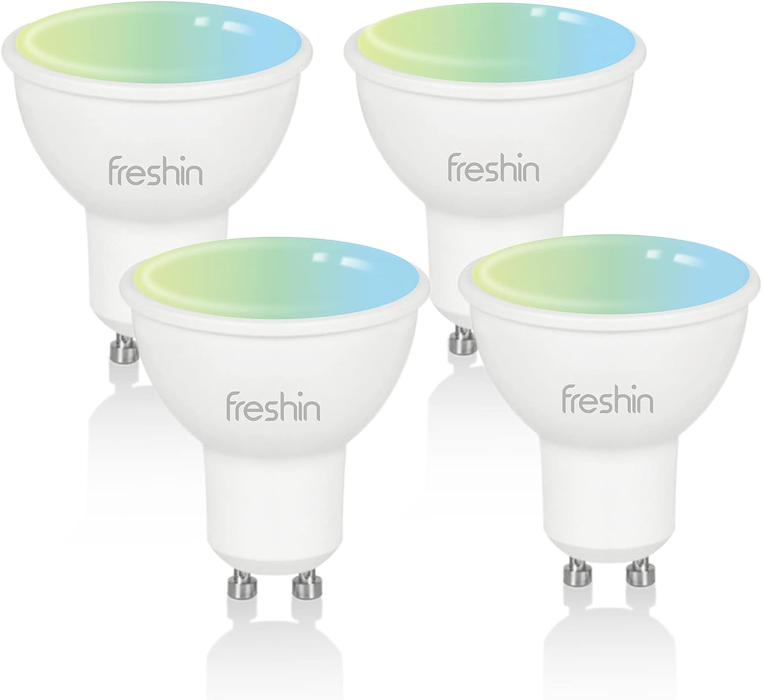 Smart Spotlight FRESHIN GU10 RGBCW Wifi LED Downlight Multicolor Lights Dimmable Changing 2.4Ghz Only, Compatible with Alexa, Google Home, No Hub Required (4)