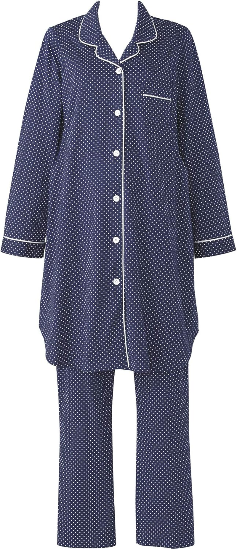 Wacoal Maternity MFY116 Women'S Pajama Set, for Both Pre and Postpartum Use, 100% Cotton, Open Front, Easy Nursing