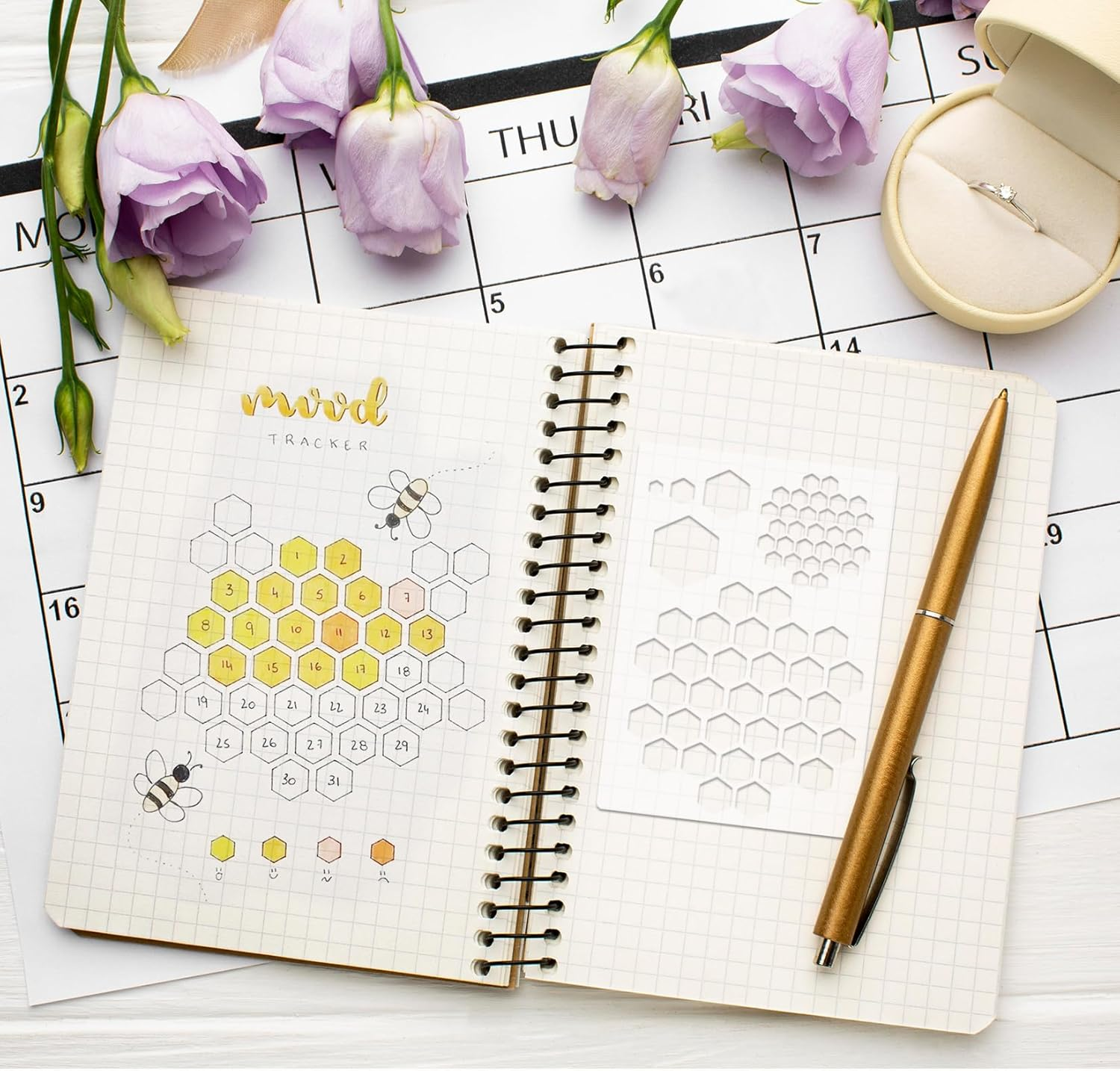 16 Pieces Journal Stencils for Dotted Journals Supplies, Happy Planner Stencils for Journaling DIY Drawing Templates Accessories Kit for Notebook Cards Scrapbook (16 Journal) image number 6