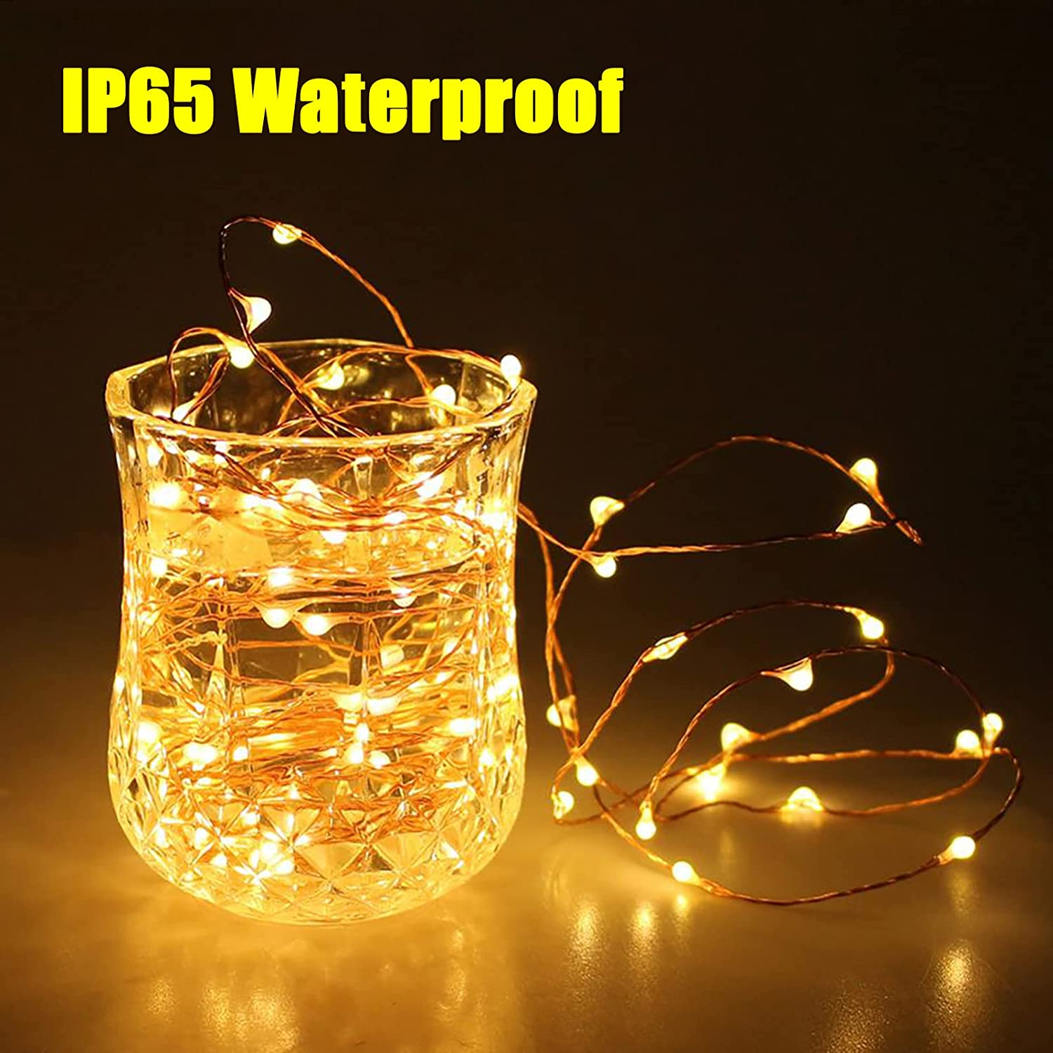 CREATESTAR 12 Pack 20 Mini Leds String Lights, 7.2Ft Waterproof Copper Wire Fairy Lights Battery Operated(Included), for Bedroom Patio Dorm Room Outdoor Wedding Party (Warm White) image number 5