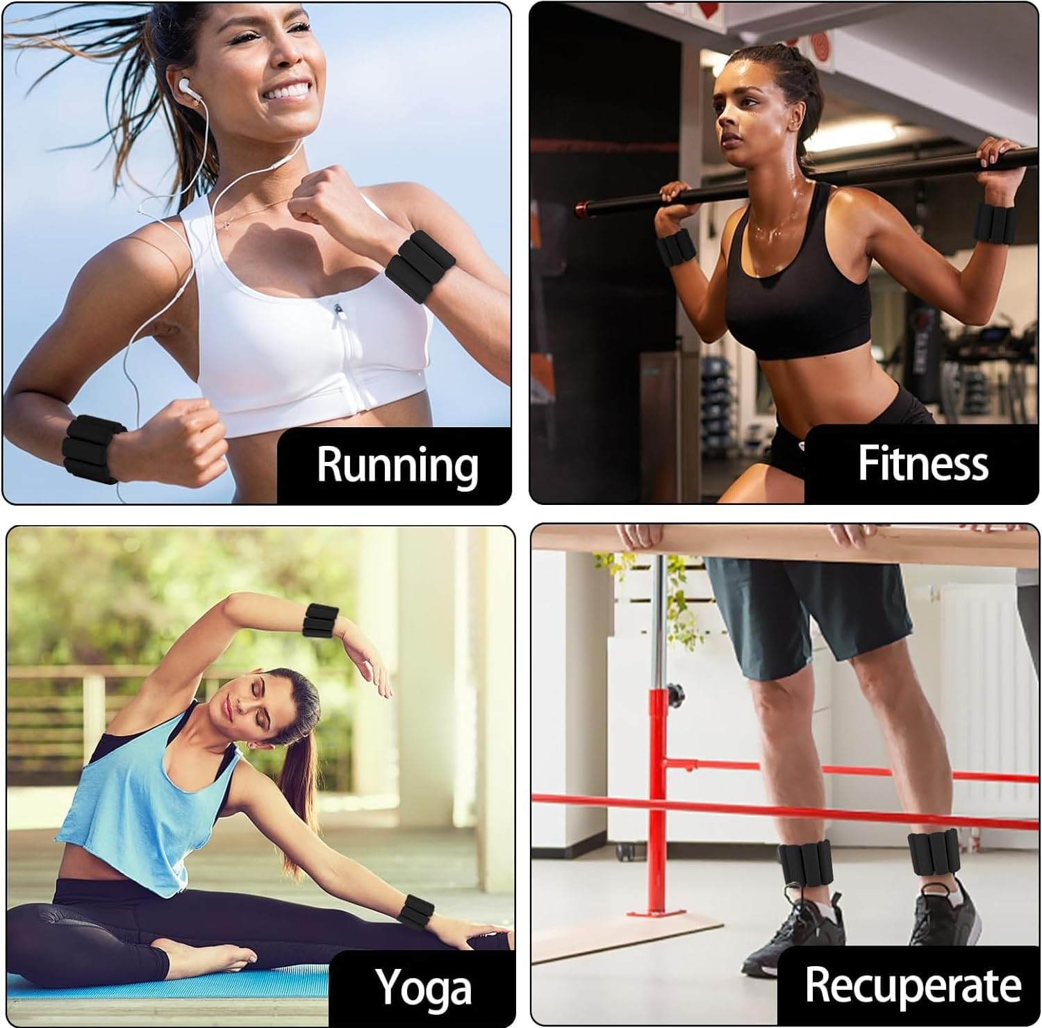 Adjustable Wearable Wrist and Ankle Weights Set of 2(1Lb/Pair) image number 5