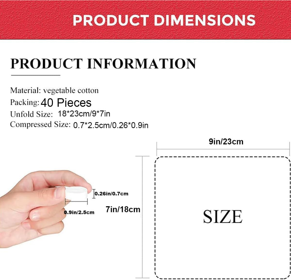 40Pieces Compressed Towels, Mini Towel, Portable Disposable Washcloths, Adults, Absorbent Refreshing Cloths, Handtuc Hpills for Travel, Sports, Camping, Home, Salon, Hotels image number 3