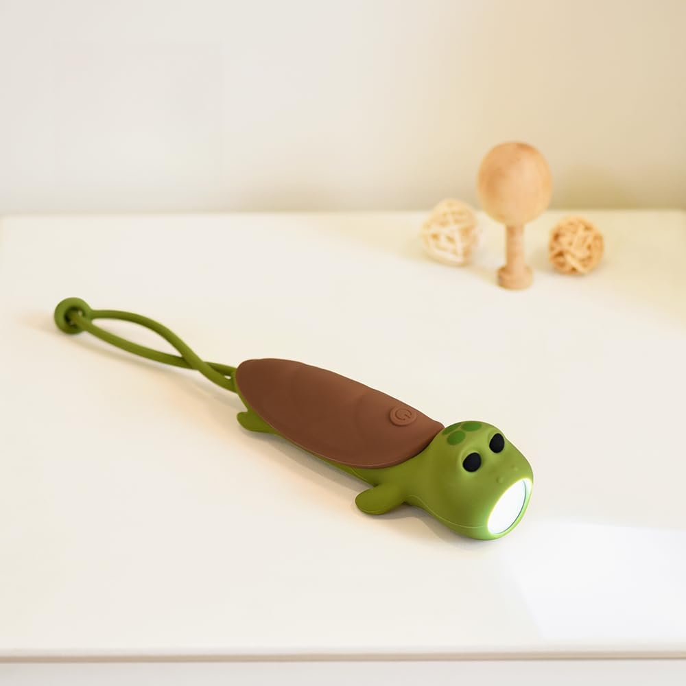 YZYOE Rechargeable Sea Turtle LED Flashlight, Cute Animal Shaped Silicone Flashlight, Comfortable Touch Lasting Press to Adjust Brightness Outdoor Lighting Creative Light. image number 4