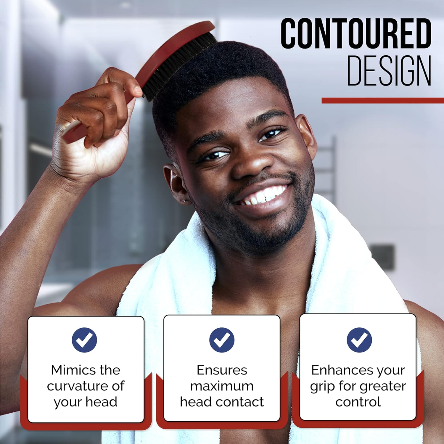 Roman-T Men'S 360 Wave Brush Set - Three Handle Brushes for 360 Waves (Soft, Medium & Hard) - Grooming Gift Set image number 6